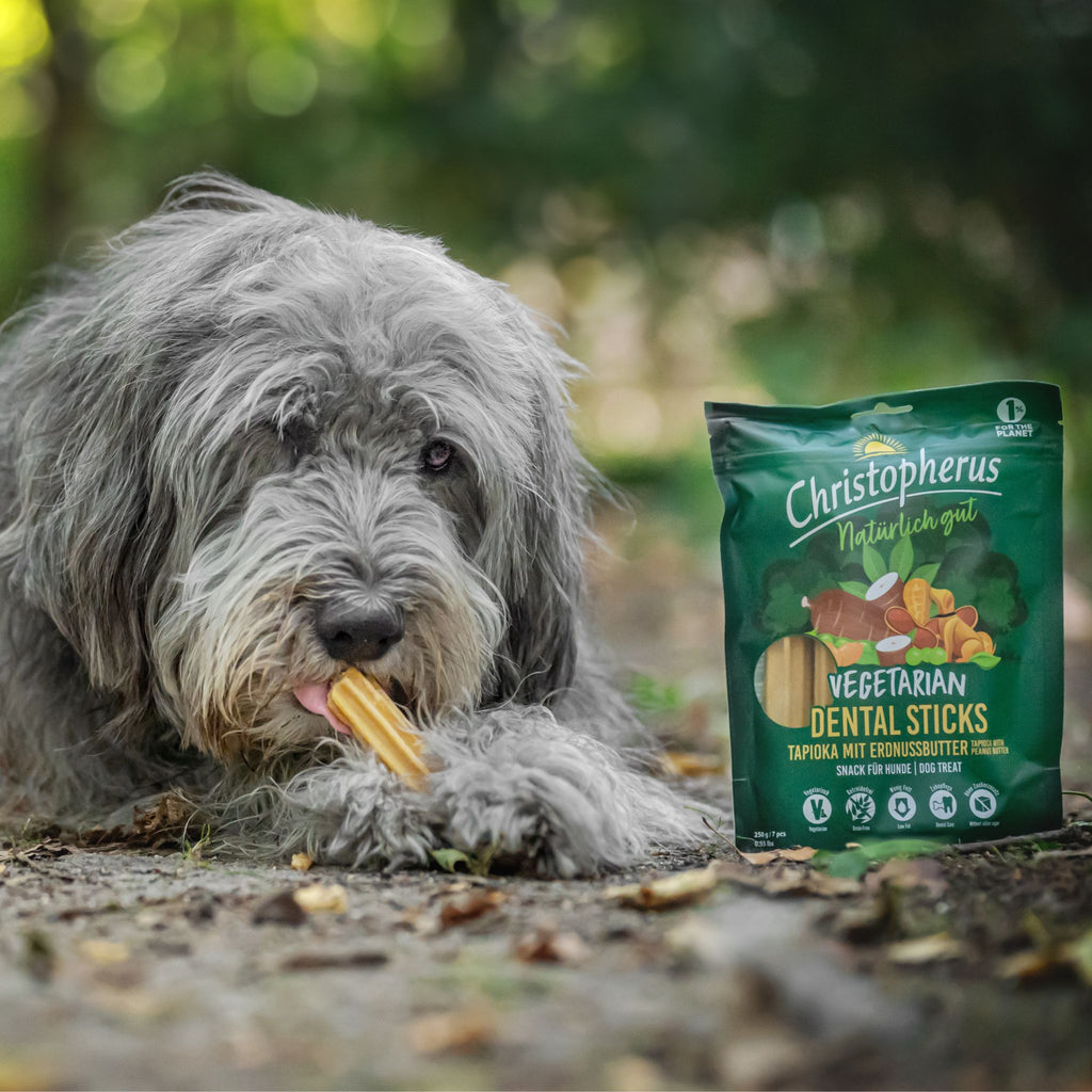 Christopherus Hund - vegane Hundeleckerli und Kaustangen bei Fairtails  kaufen