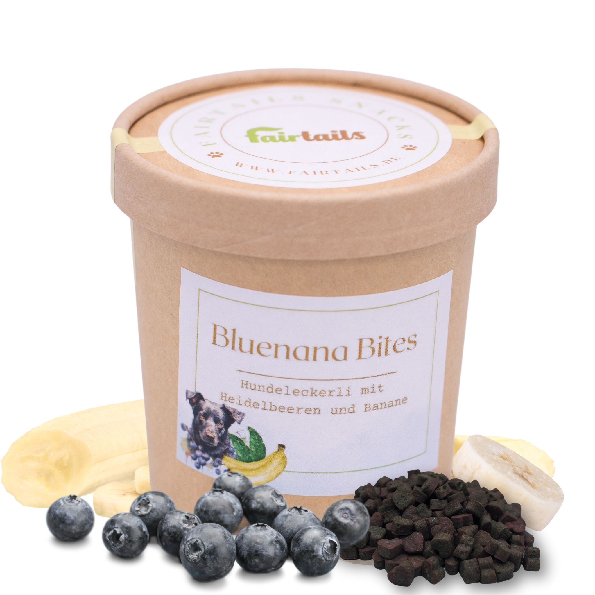 Fairtails Bluenana Bites - Vegane Hundeleckerli Heidelbeere Banane