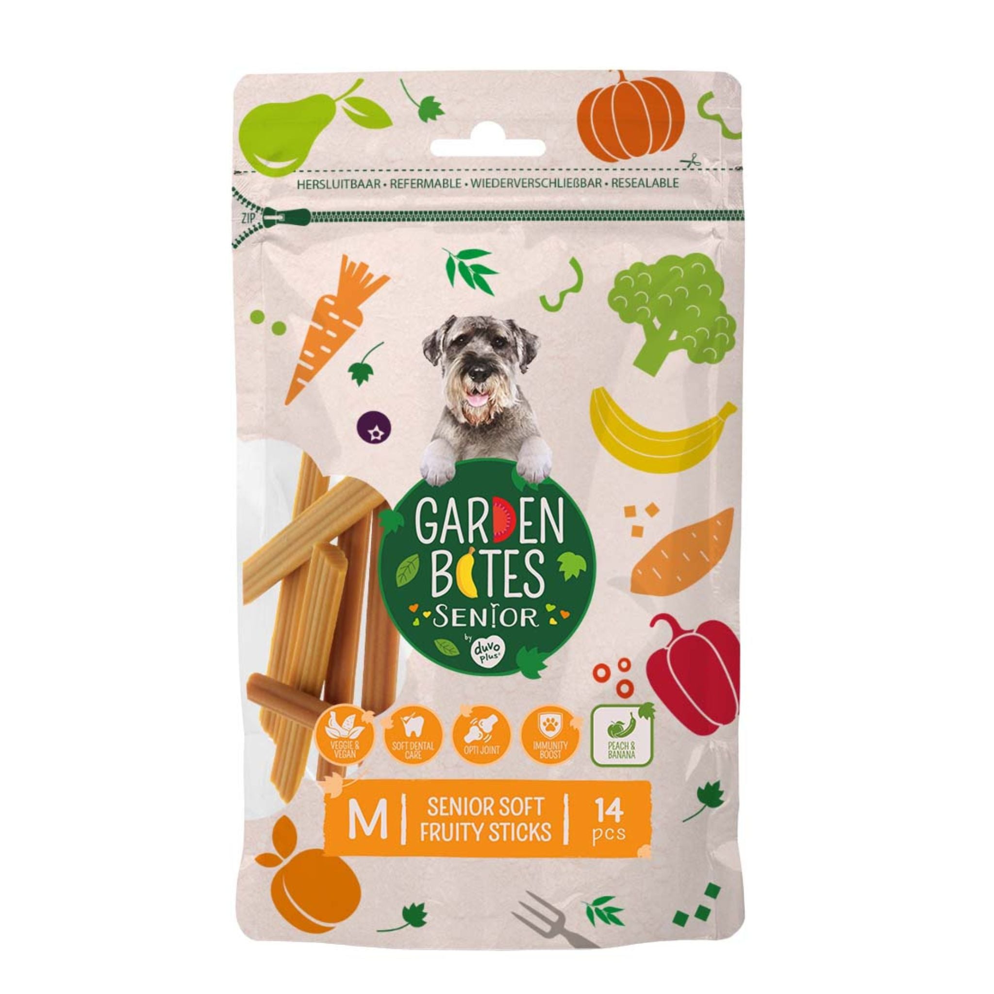 Garden Bites Soft Fruity Sticks - fruchtiger, veganer Kausnack für Senior Hunde Fairtails