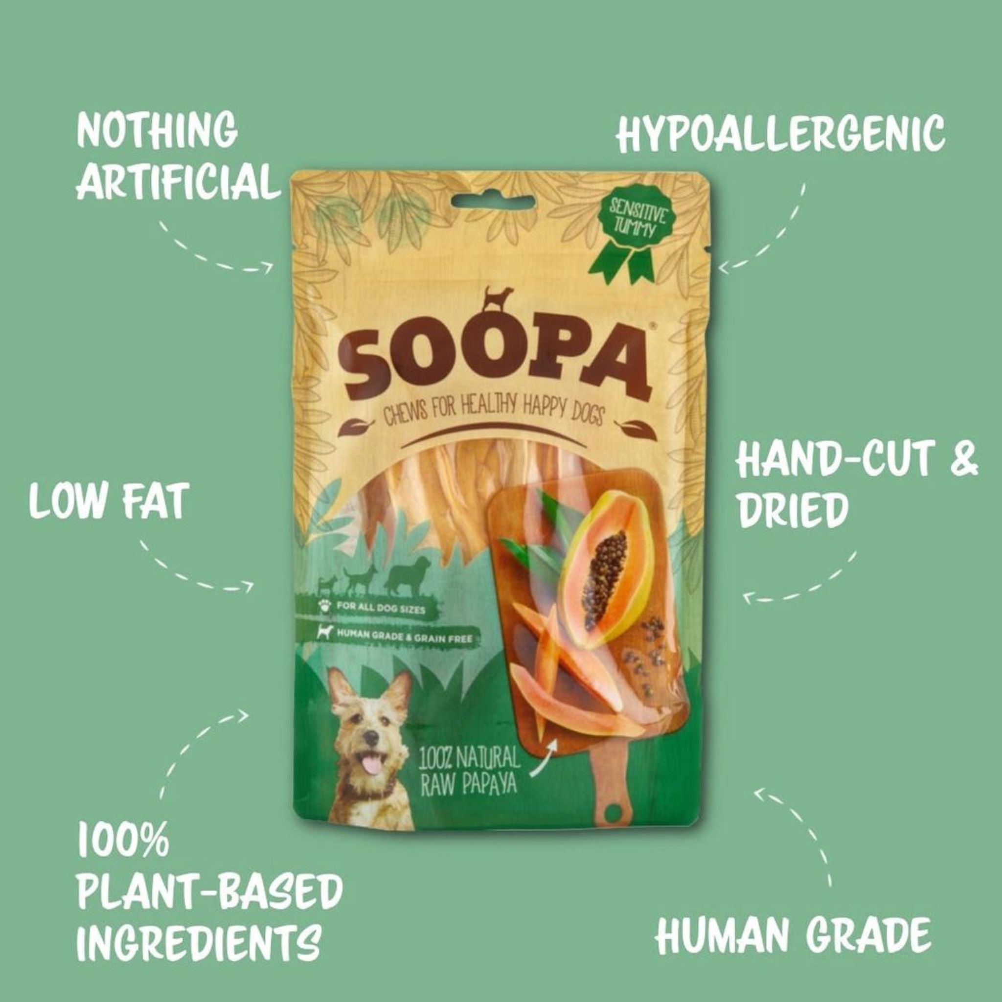 Soopa Healthy Chews- Papaya Streifen bei Fairtails