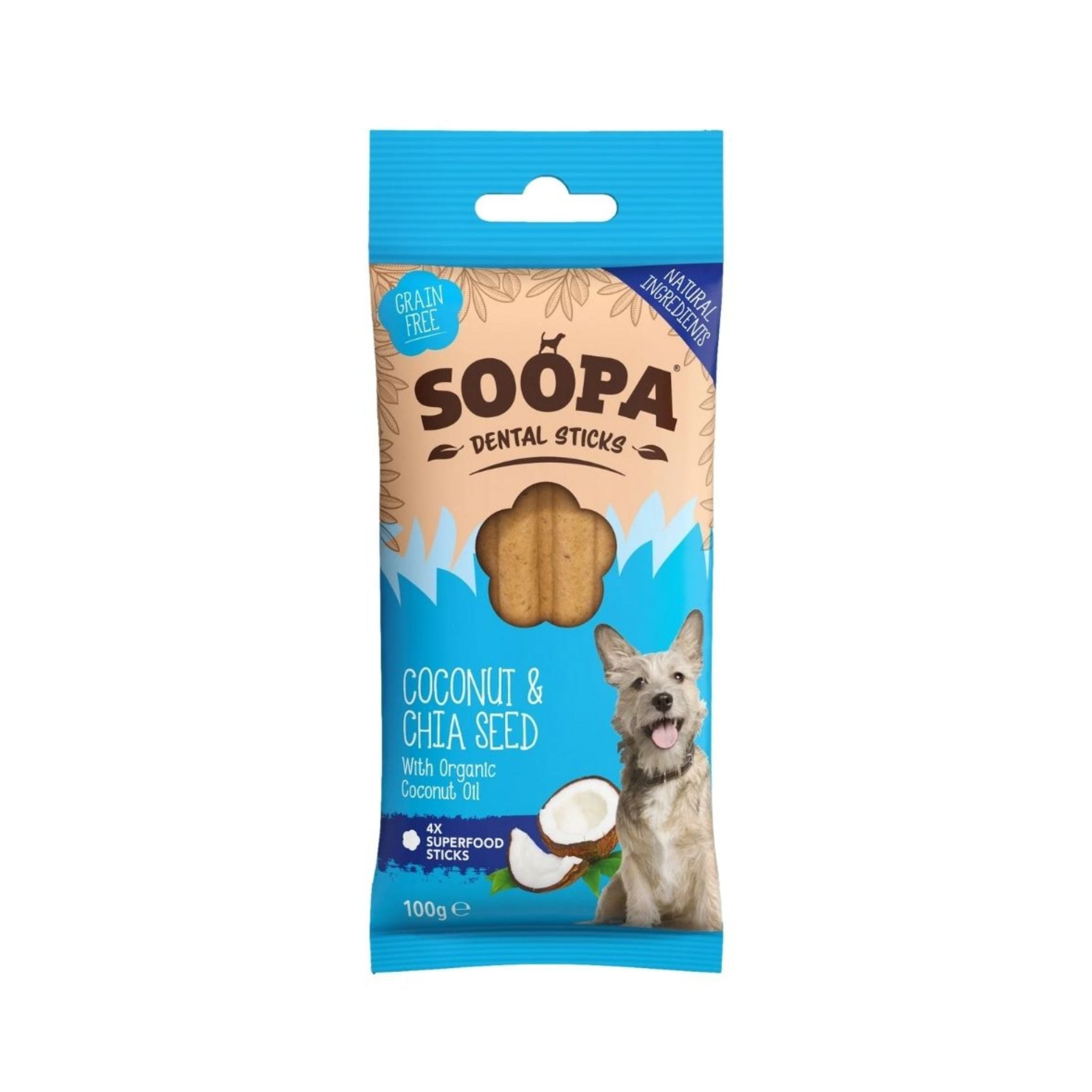 Soopa Pets Dental Sticks Coconut & Chia Seeds (100g)