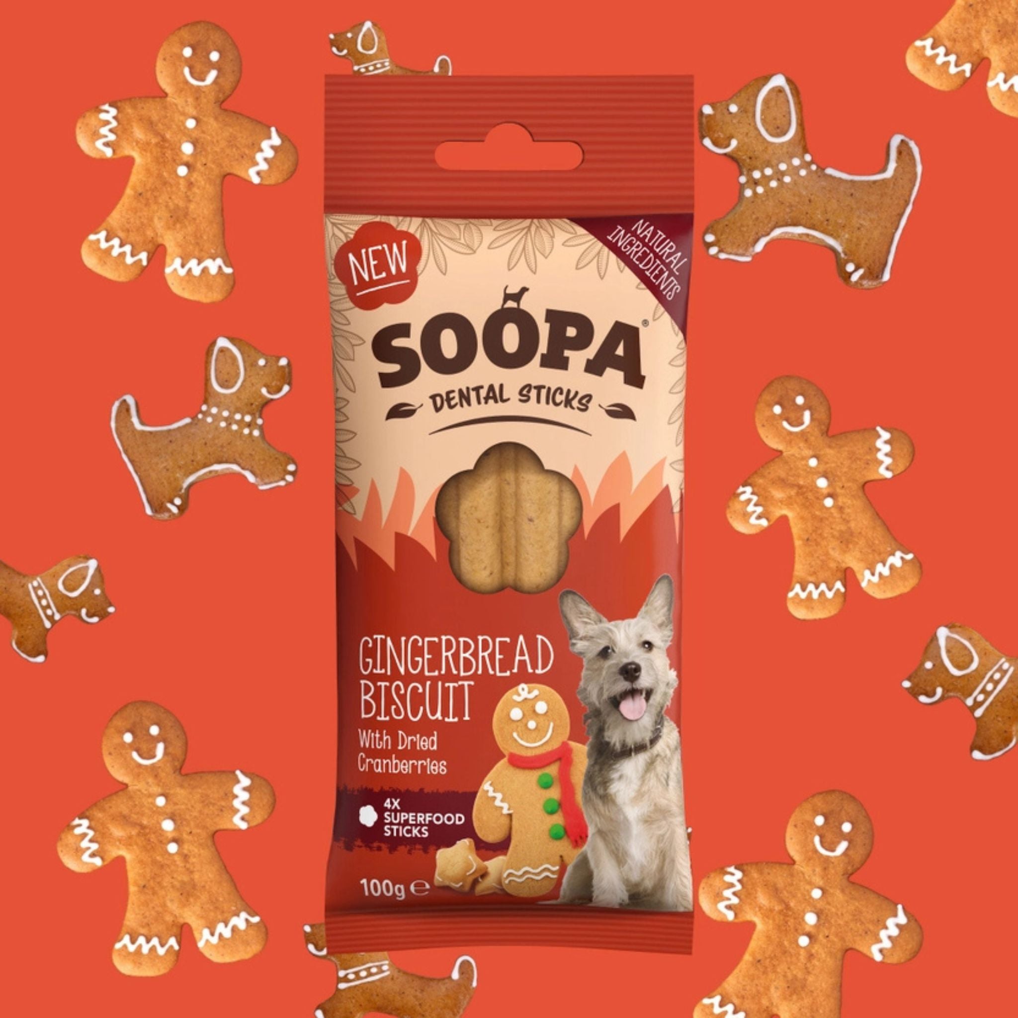 Soopa Gingerbread Biscuit Dental Sticks bei Fairtails