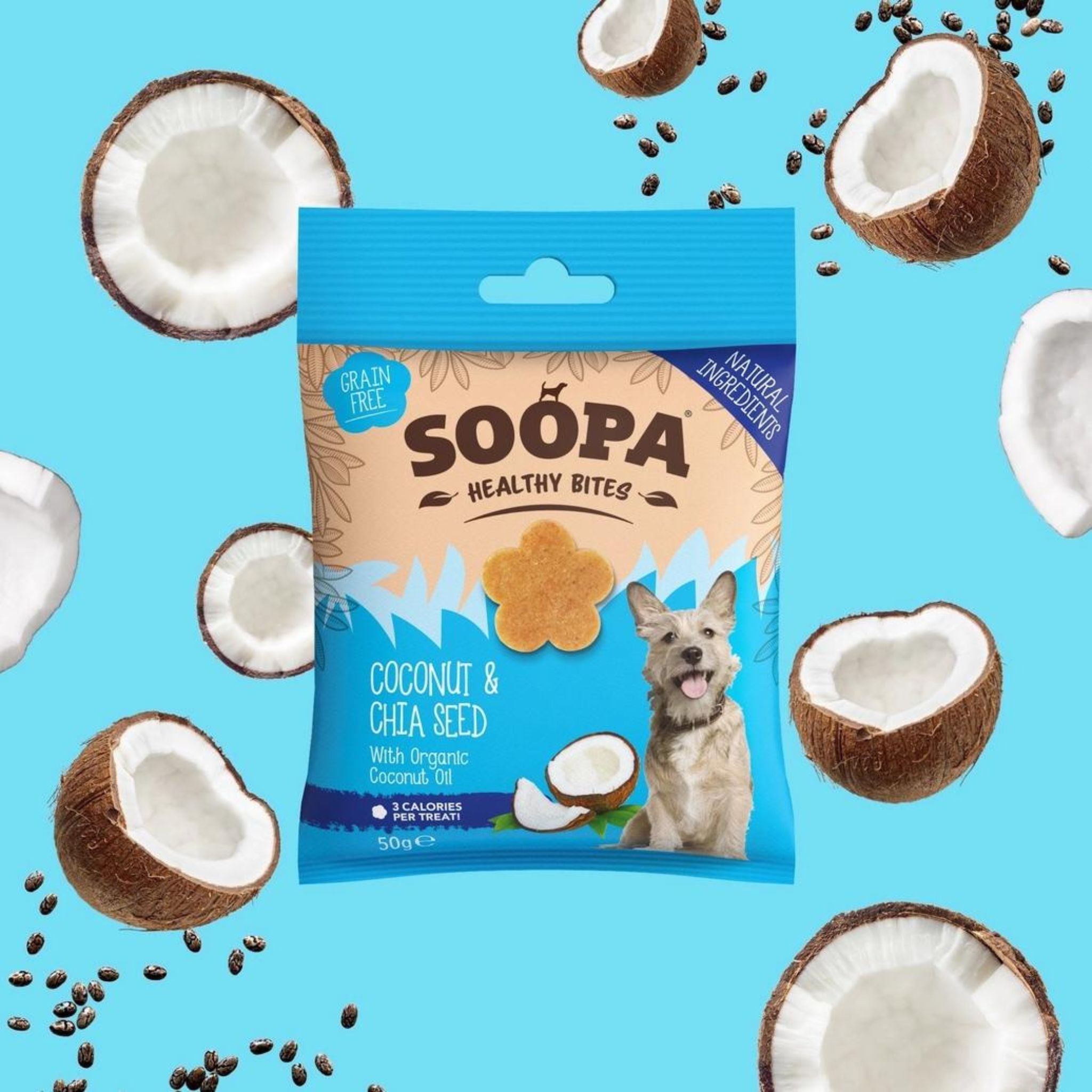 Soopa Pets Healthy Bites  - vegane Hundeleckerli mit Coconut & Chia Seed