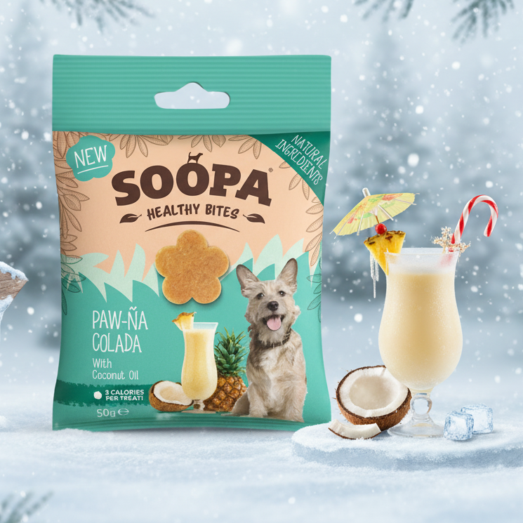 Soopa Pets Paw-Na Colada Healthy Bites - vegane Hundeleckerli mit Ananas und Kokos (50g)