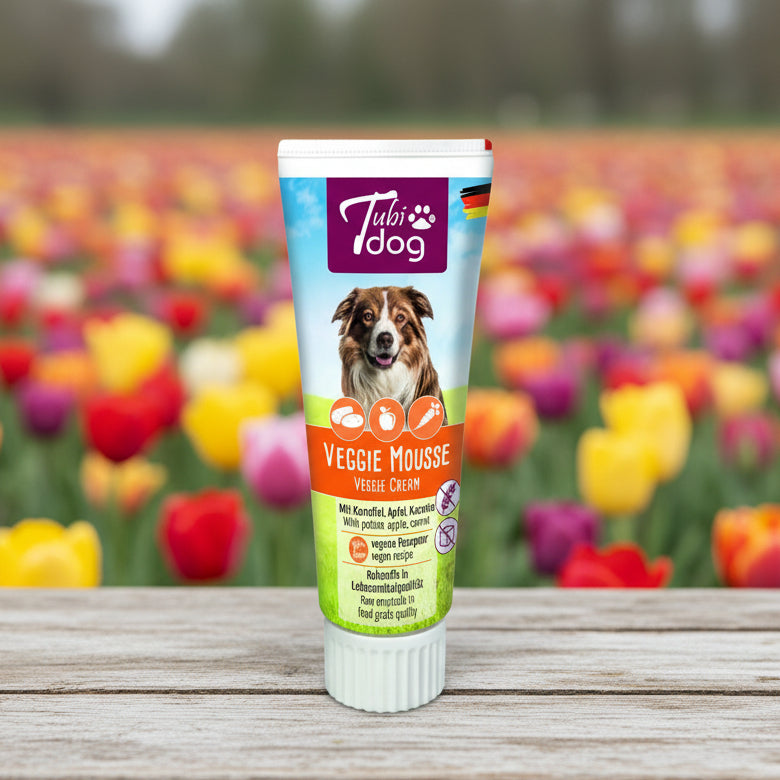 Tubidog Veggie Mousse bei Fairtails - vegane Hundecreme