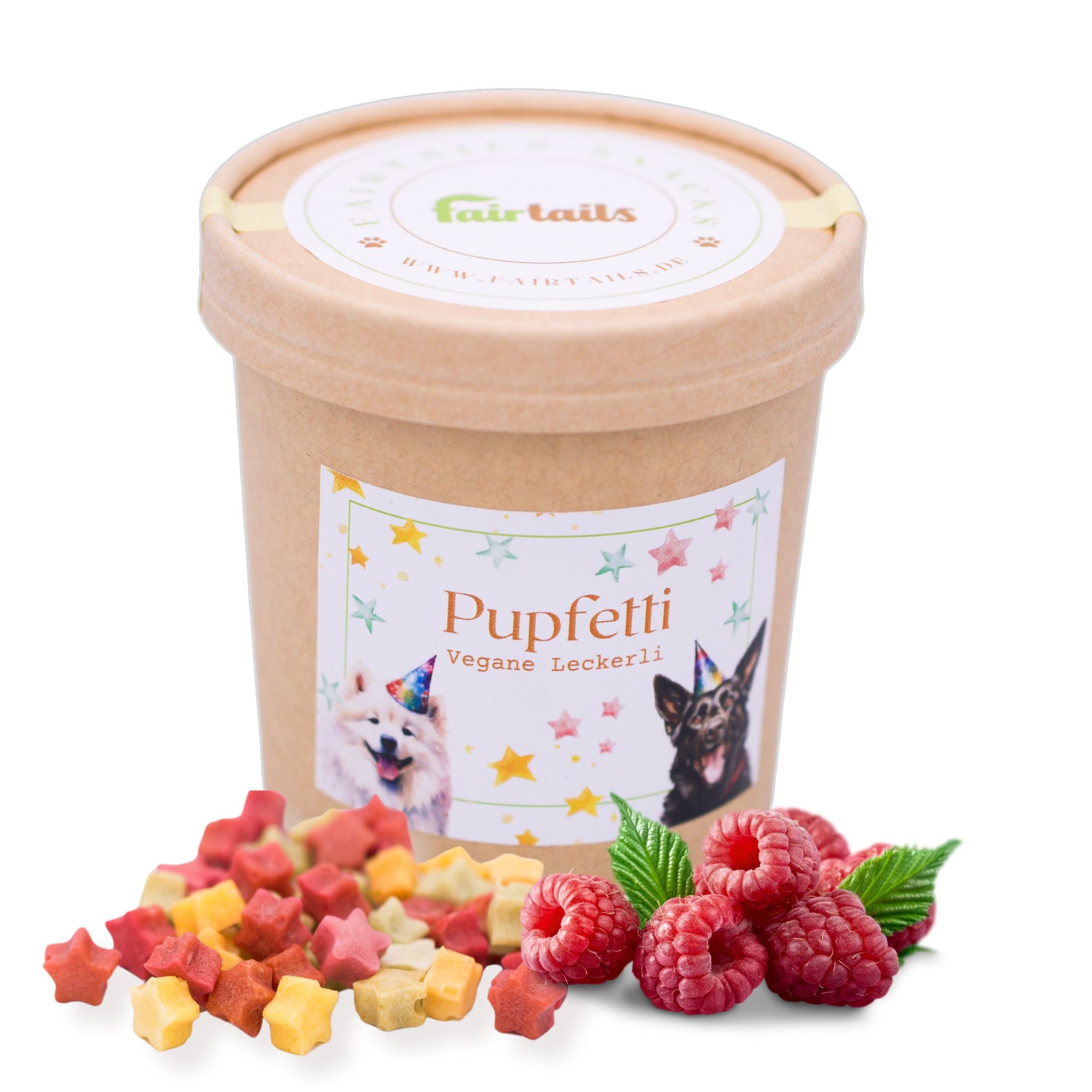 Fairtails Pupfetti - Vegane Leckerli mit Himbeeren und Gemüse