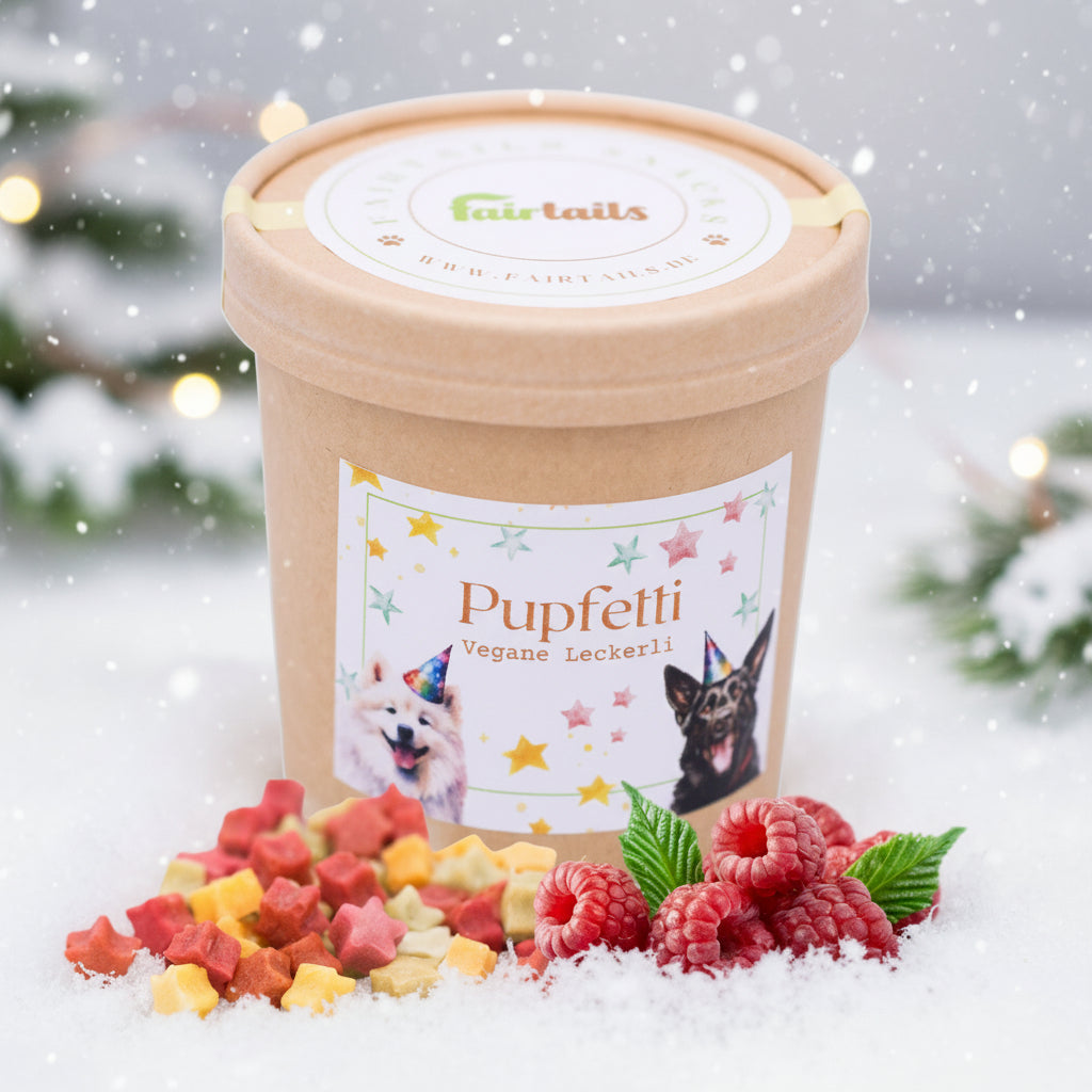 Fairtails Pupfetti - Vegane Leckerli mit Himbeeren und Gemüse