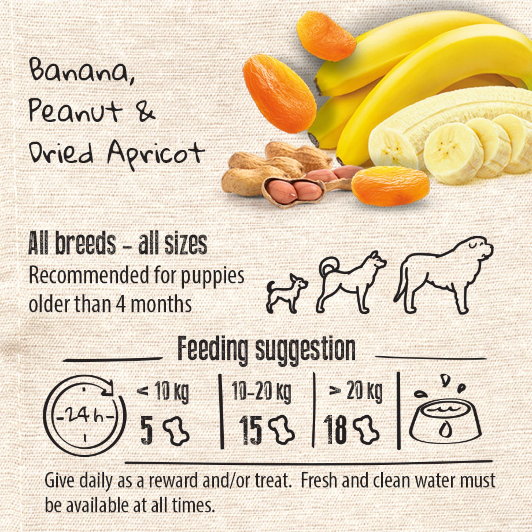 Little Chef Energy Hundekekse vegane Hundekekse mit Erdnuss, Apfel und Banane bei Fairtails