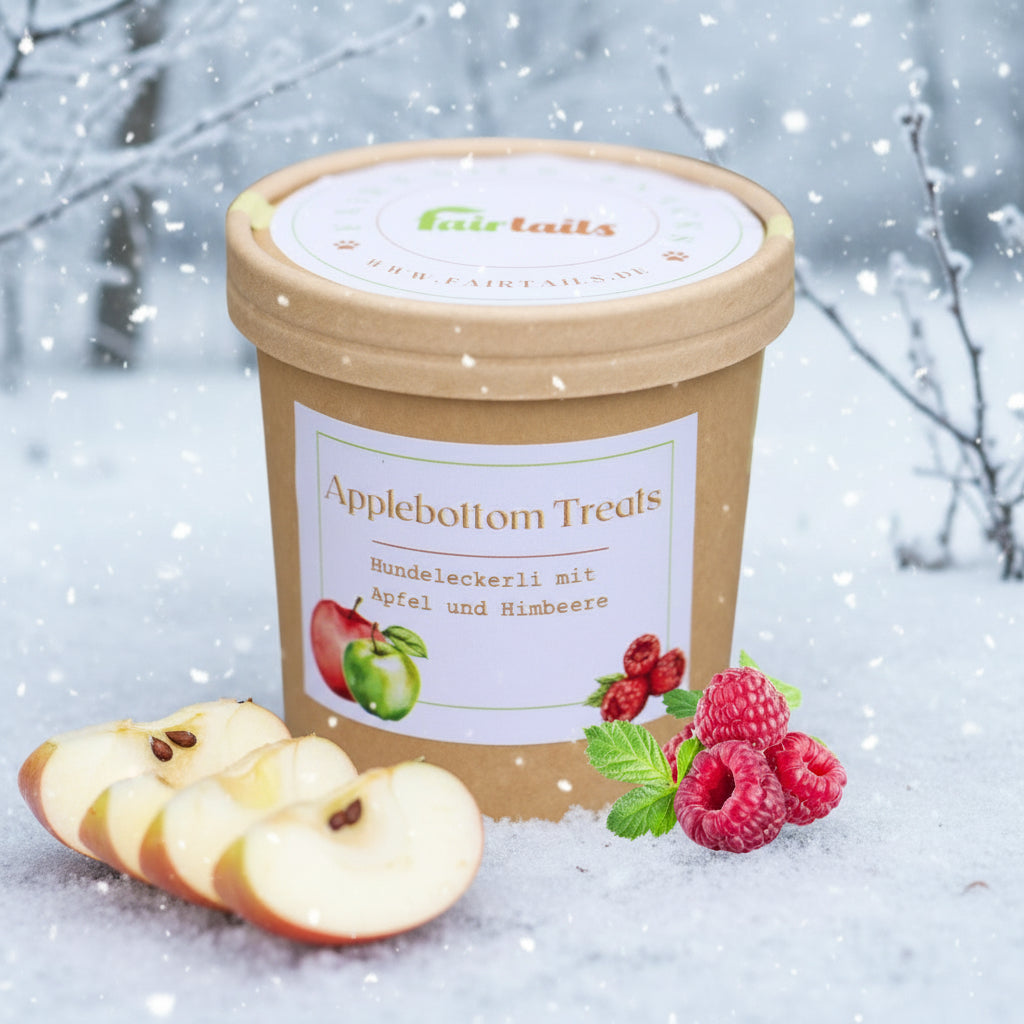 Vegane Hundeleckerli Hundekekse mit Apfel und Himbeere bei Fairtail