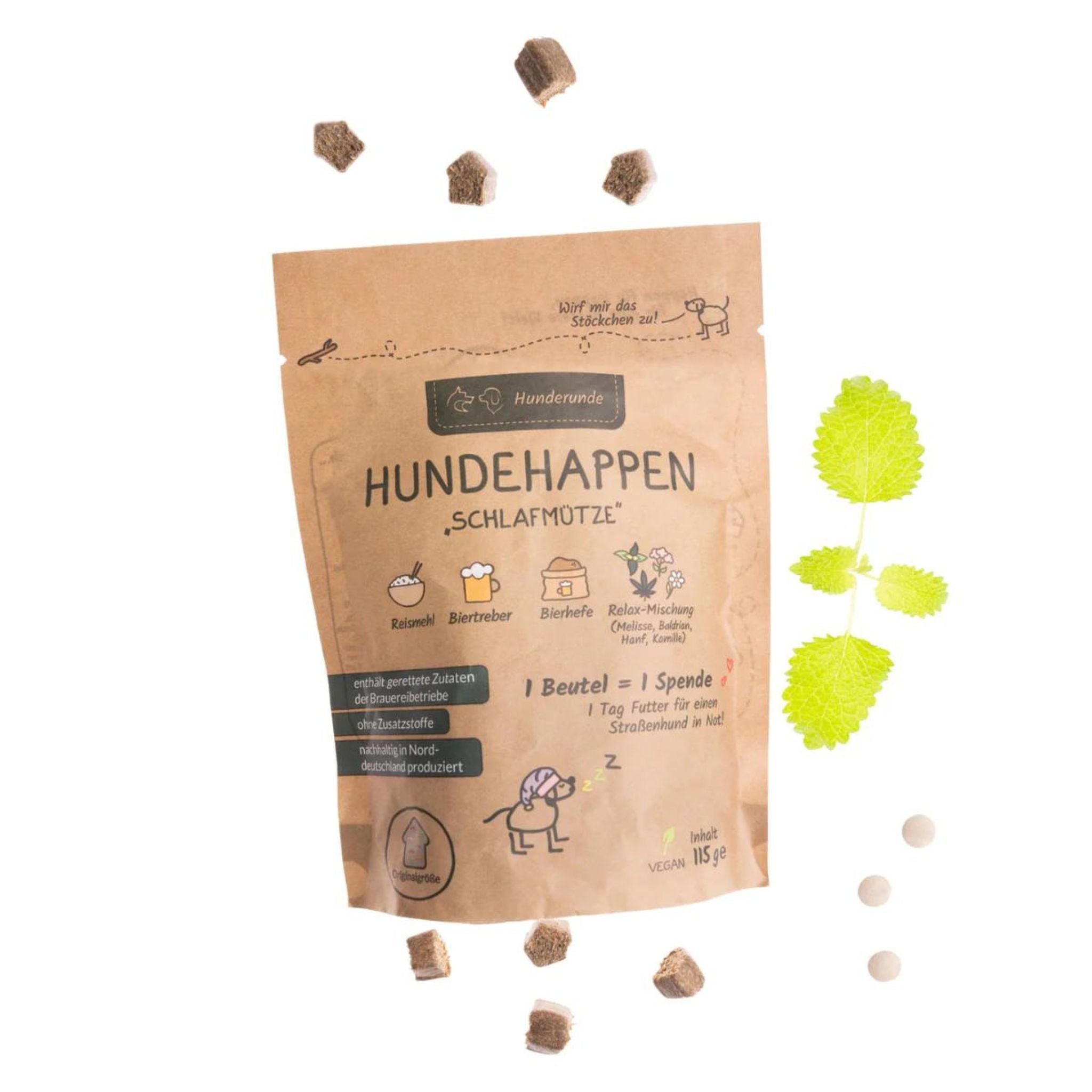 Hunderunde Happen "Schlafmütze" - vegane Hundeleckerli