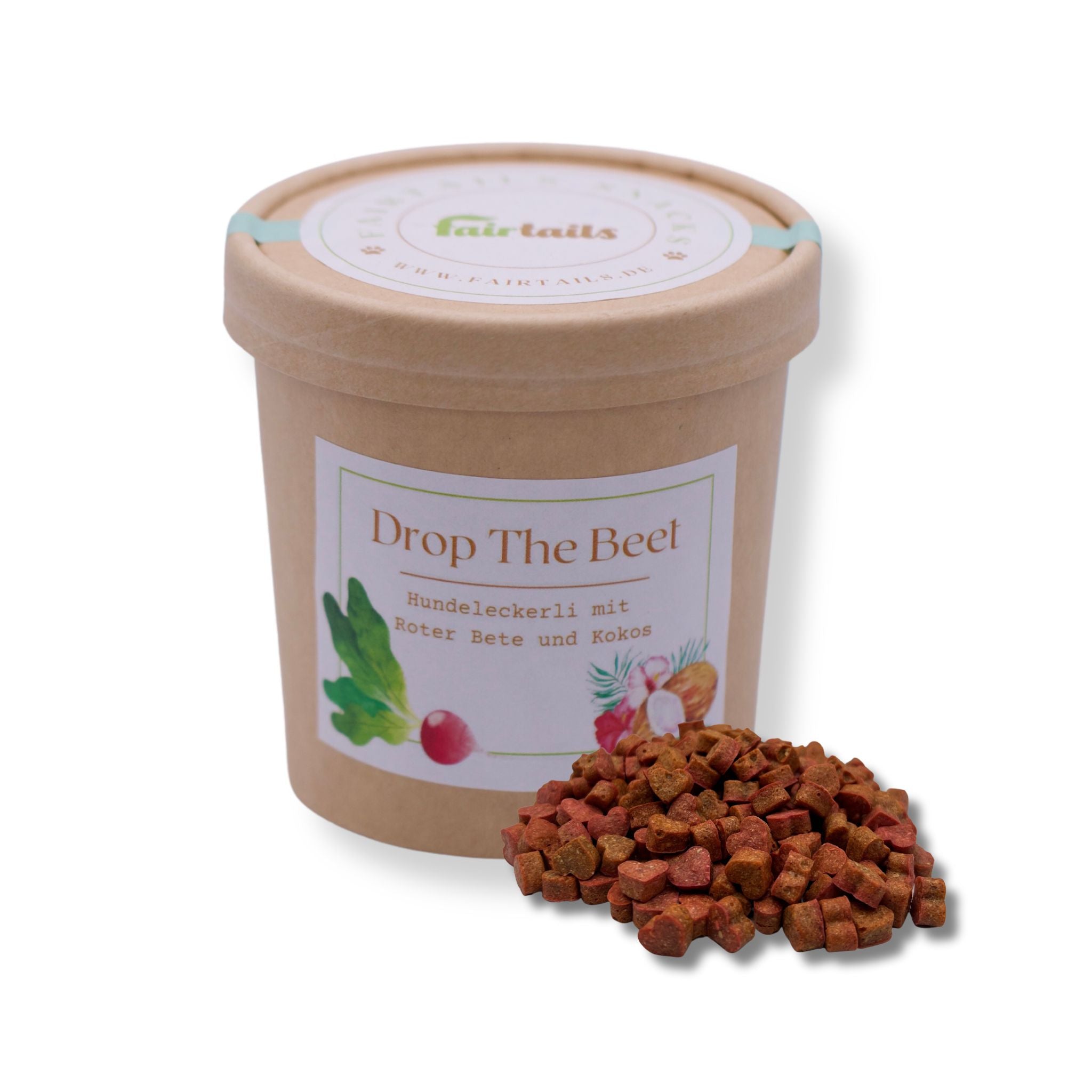 Fairtails Drop The Beet - Vegane Hundeleckerli Kokos und Roter Bete (100g)
