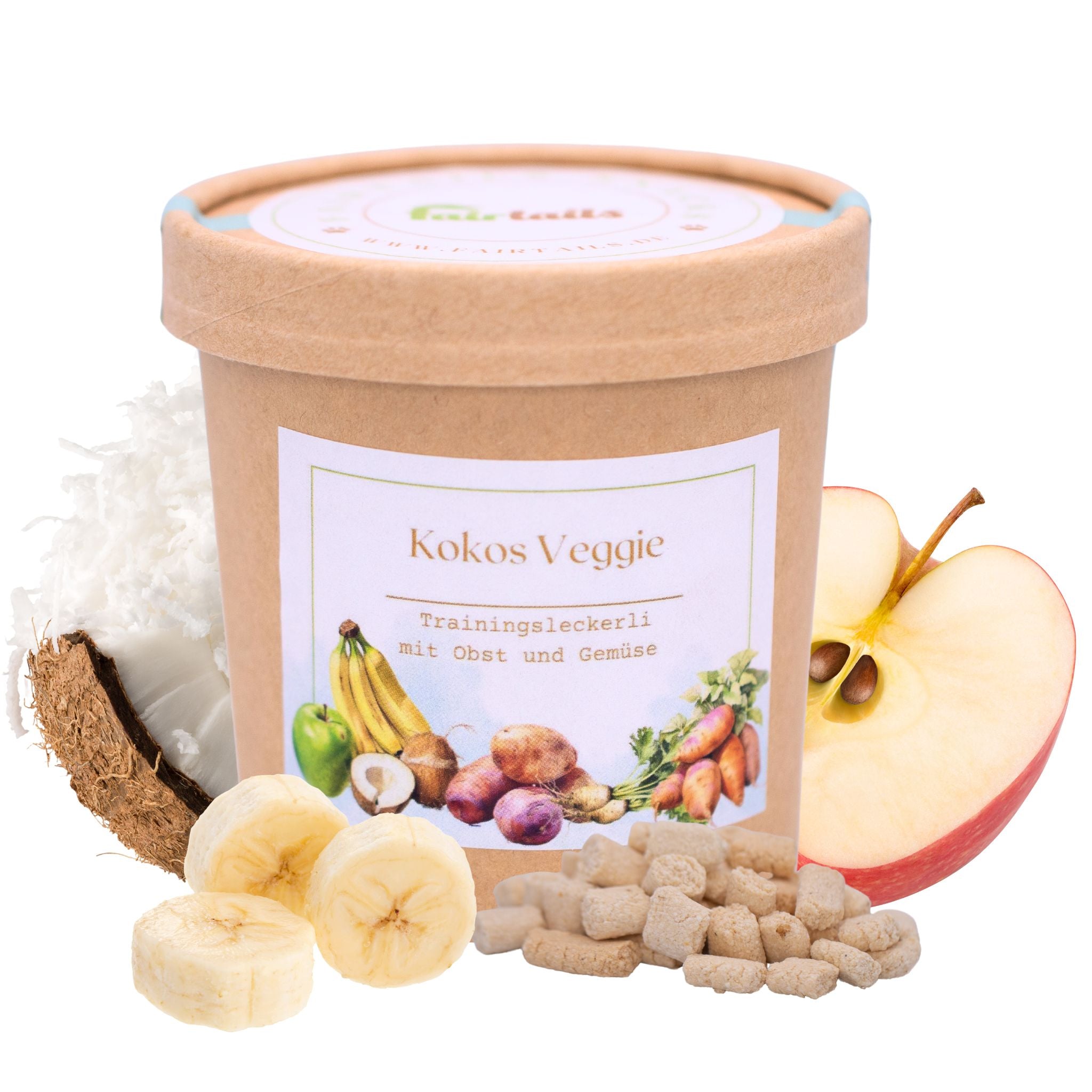 Vegane Hundeleckerli mit Gemüse und Kokos bei Fairtails