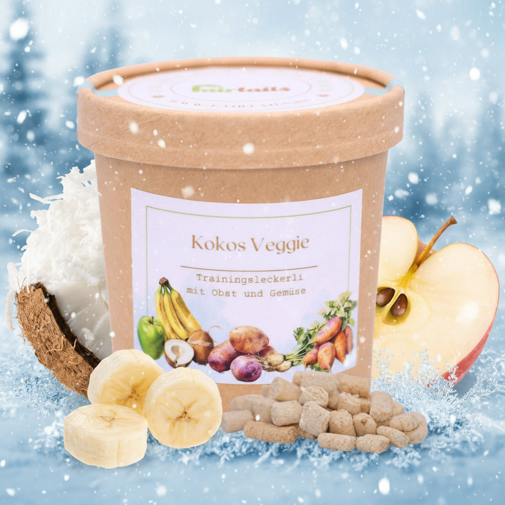 Vegane Hundeleckerli mit Gemüse und Kokos bei Fairtails