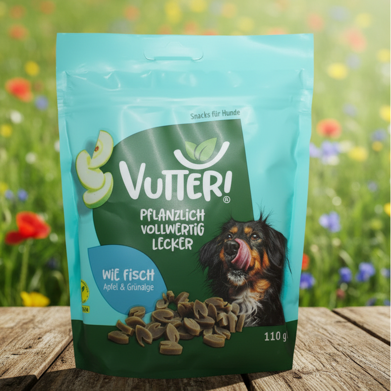 Vutter - vegane Hundeleckerli mit Apfel und Grünalge