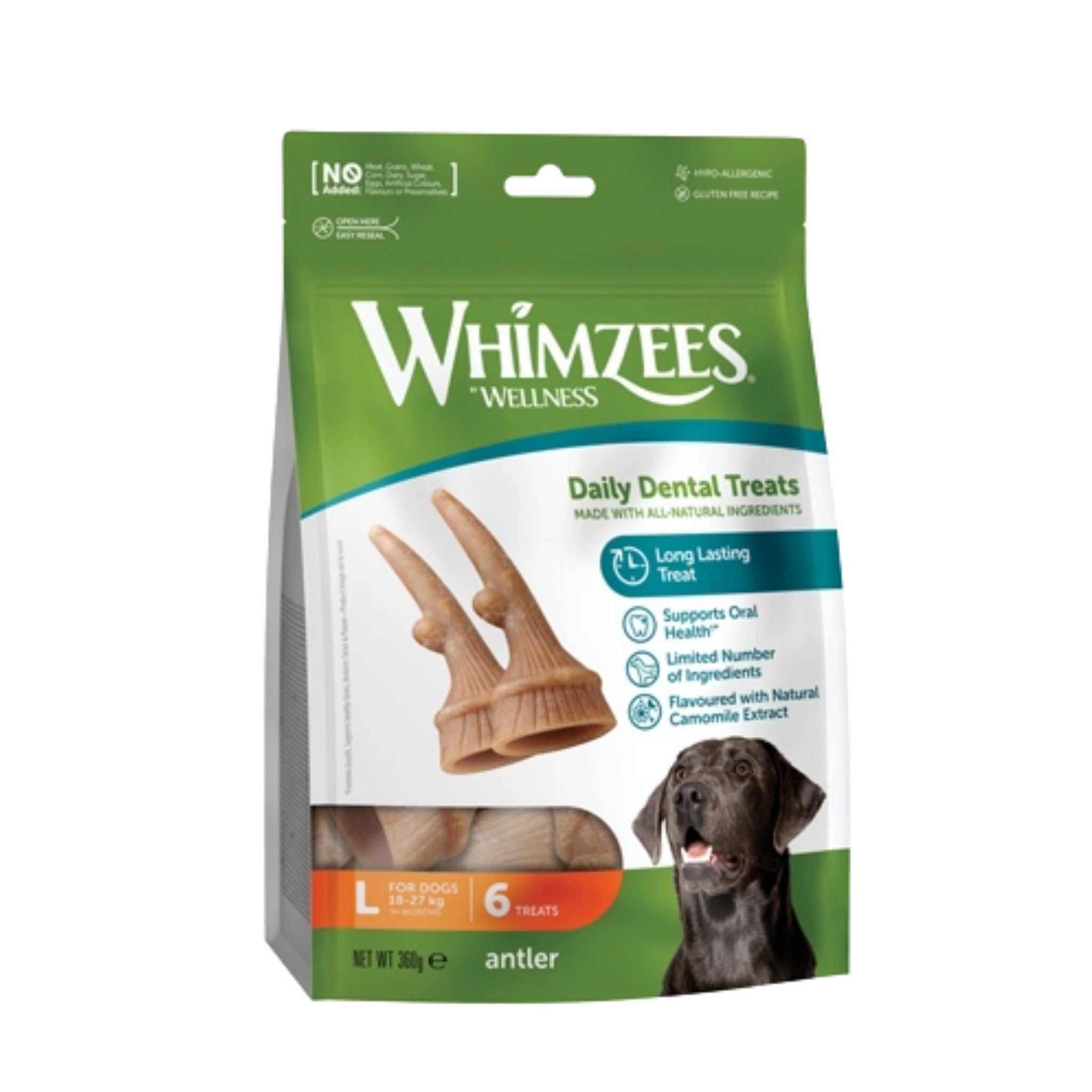WHIMZEES Antler Large - veganes Hirschgeweih für Hunde