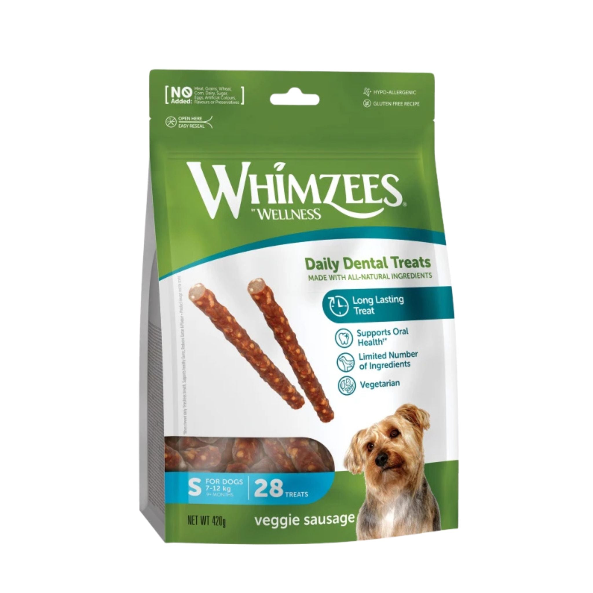 WHIMZEES Veggie Sausage Small - veganer Stick für Hunde bei Fairtails