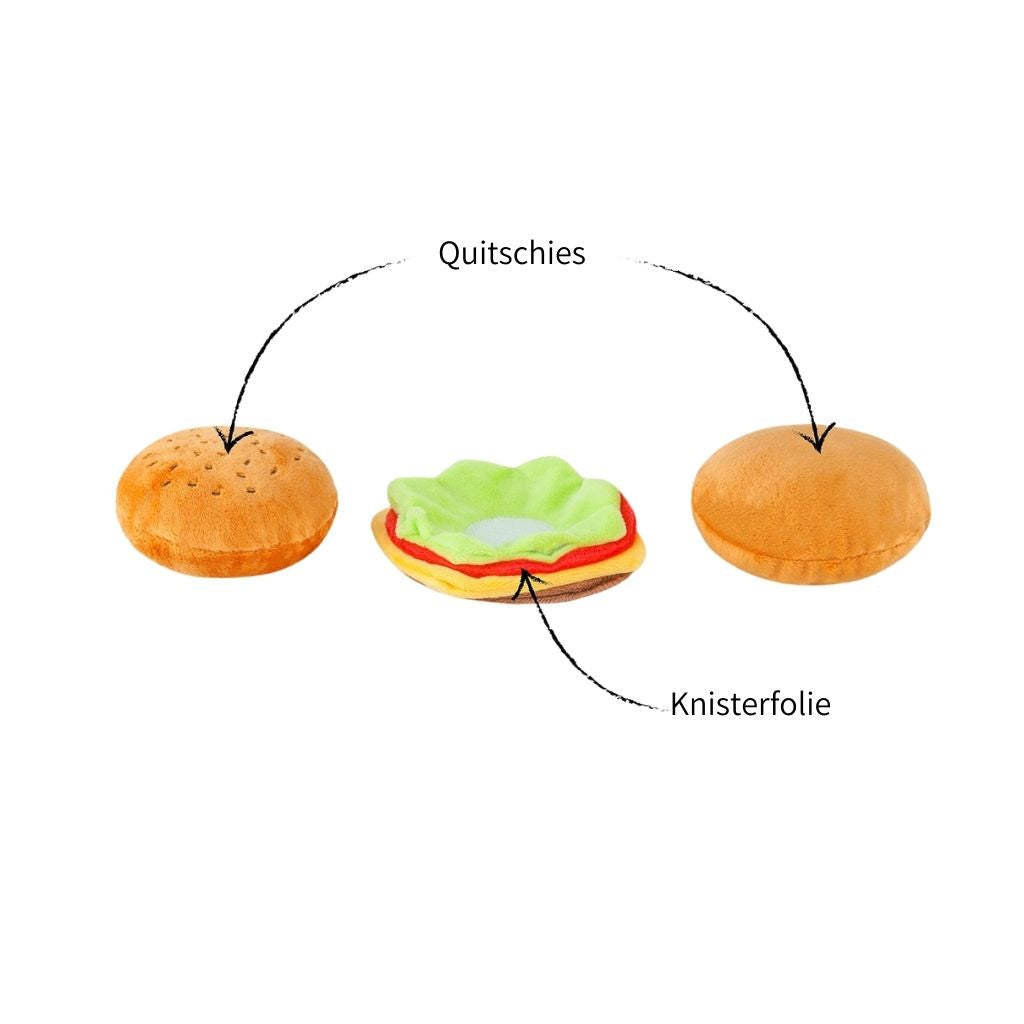 Nachhaltiges Hundespielzeug P.L.A.Y. Barky Burger Hamburger - FairTails
