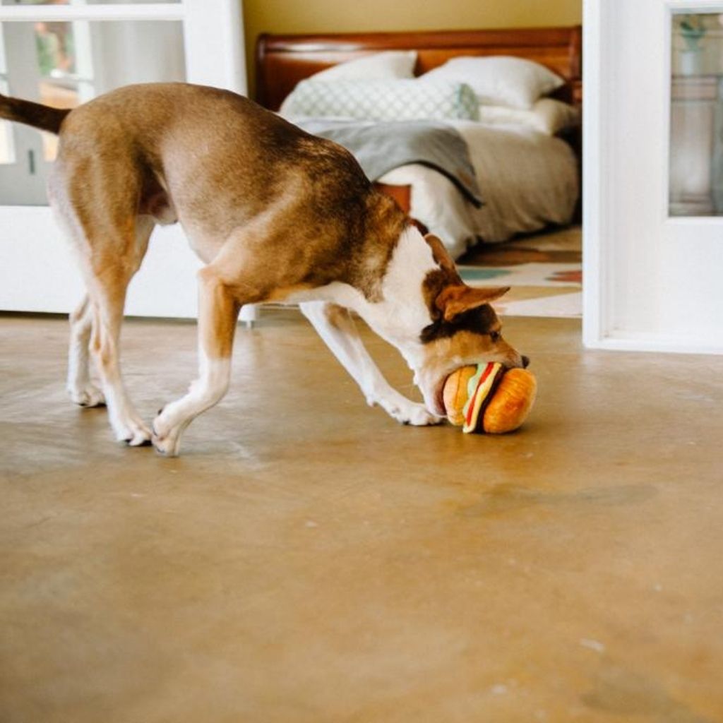 P.L.A.Y. Hundespielzug Hamburger - nachhaltiges Hundespielzeug bei Fairtails