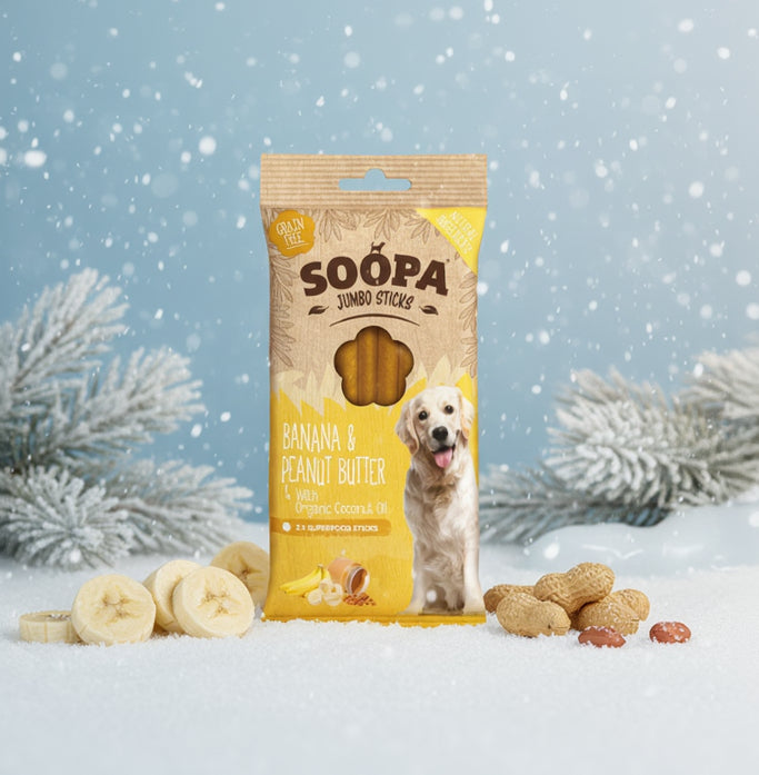 Soopa Jumbo Stick Banane Erdnussbutter - vegane Kauartikel Hund Fairtails