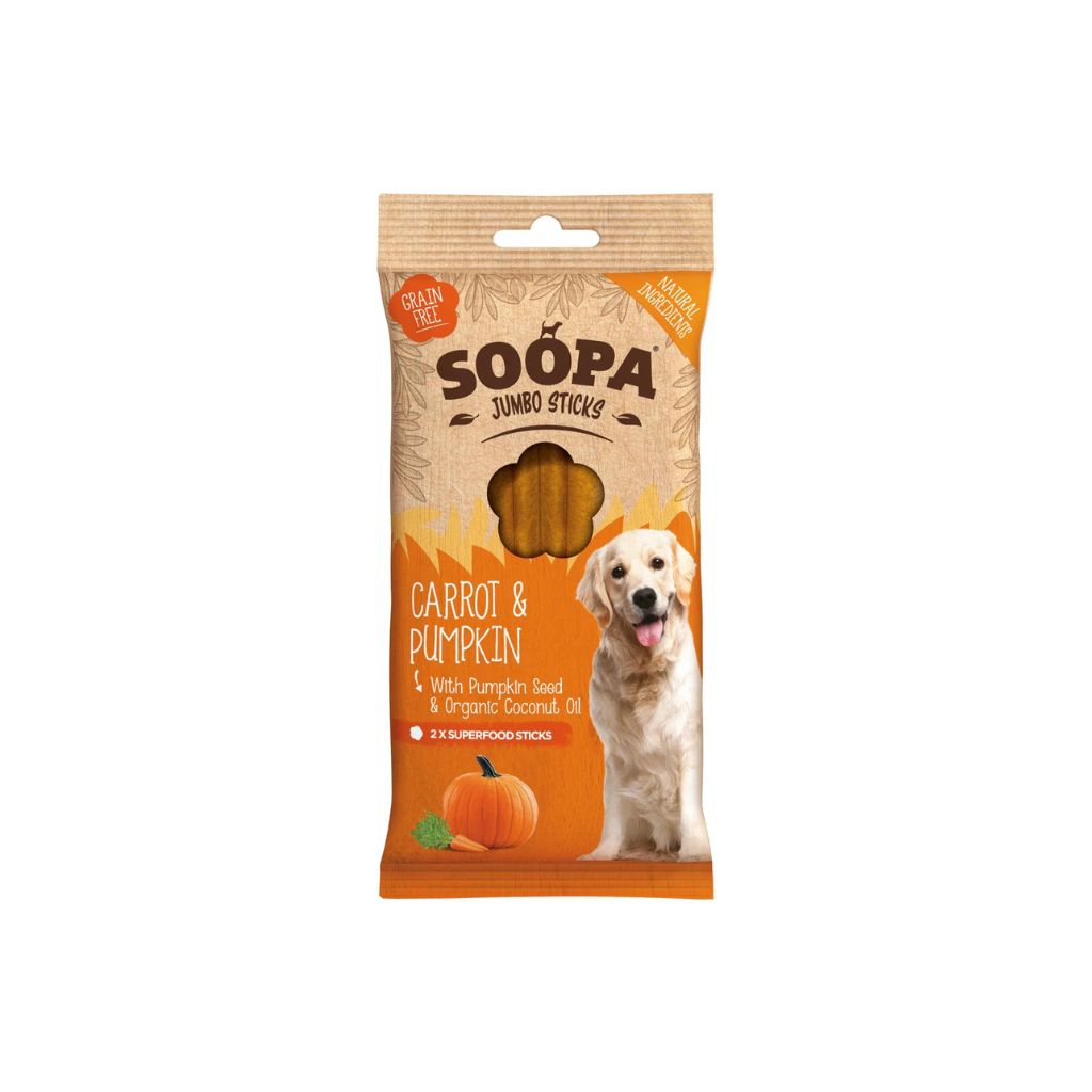 Soopa Jumbo Dental Sticks Carrot & Pumpkin - vegane Kauartikel Hund - Fairtails