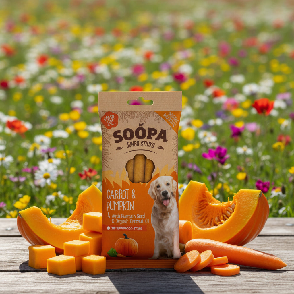 Soopa Jumbo Dental Sticks Carrot & Pumpkin - vegane Kauartikel Hund - Fairtails