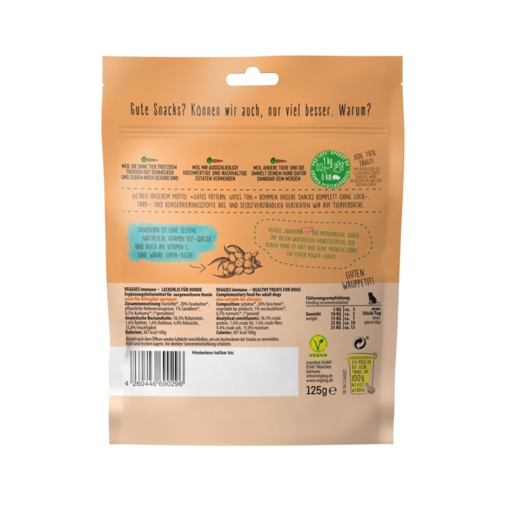 VEGDOG Veggies Immune- vegane Hundesnacks, vegane Hundeleckerli bei Fairtails