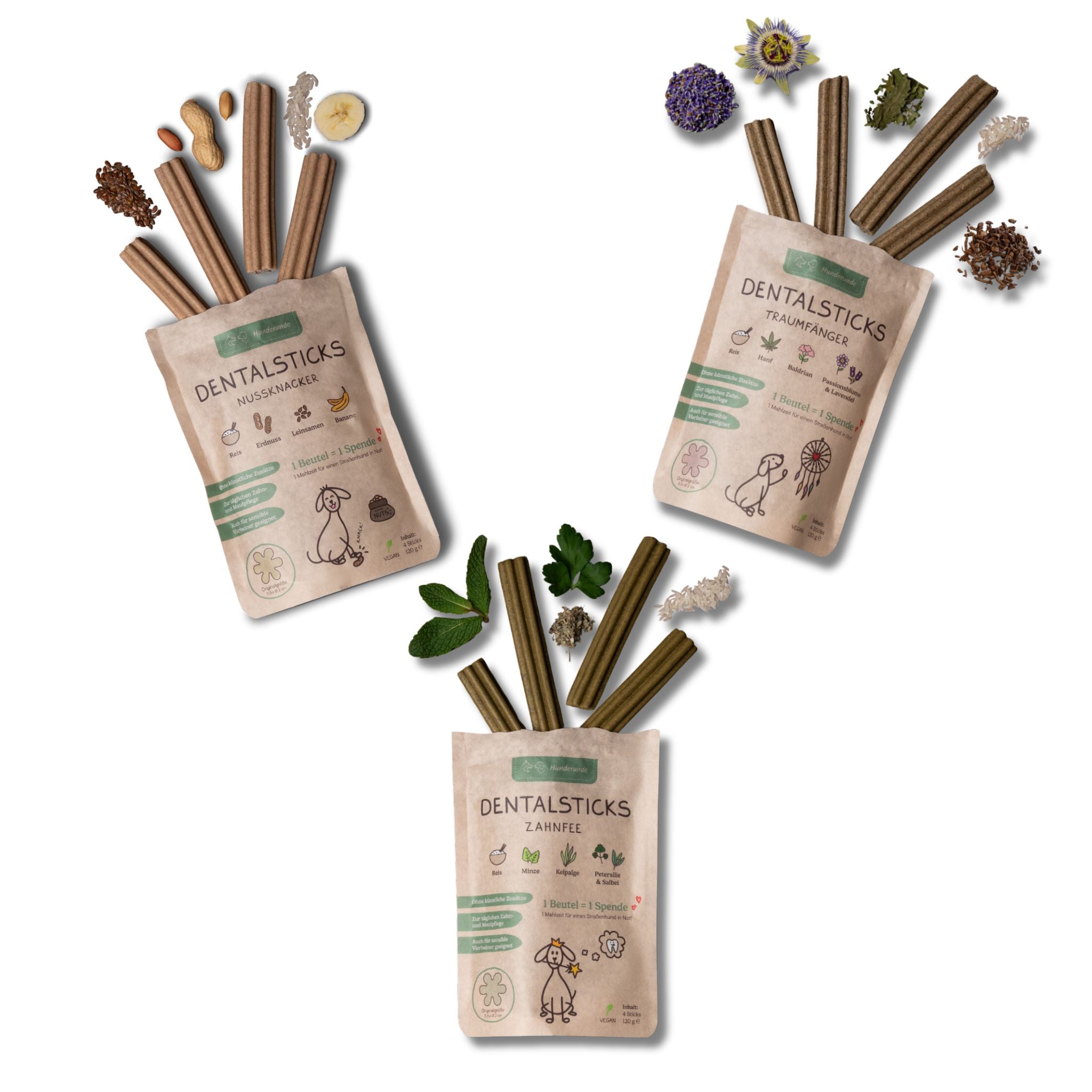 Hunderunde Dental Bundle - vegane Hundesticks