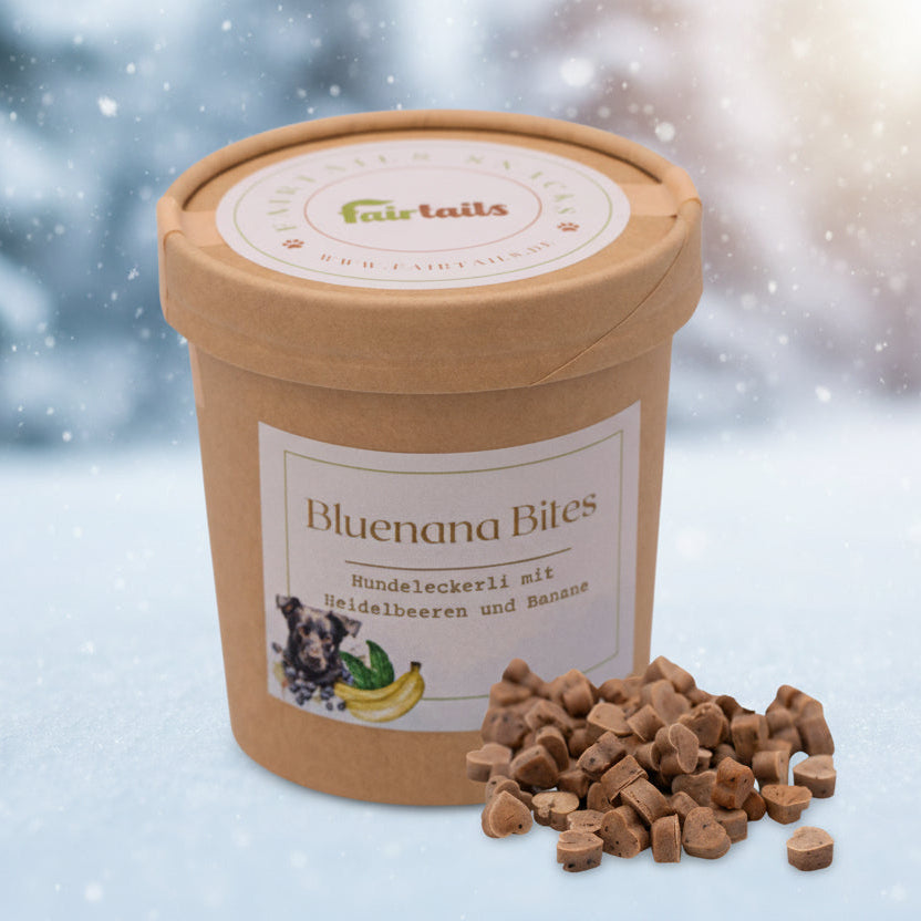 Vegane Hundeleckerli mit Banane und Apfel bei Fairtails