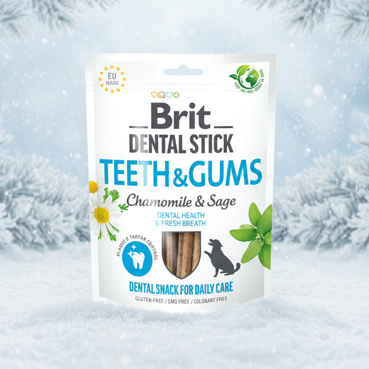 Brit Dental Stick Teeth & Gums - vegane Kaustange mit Kamille und Salbei