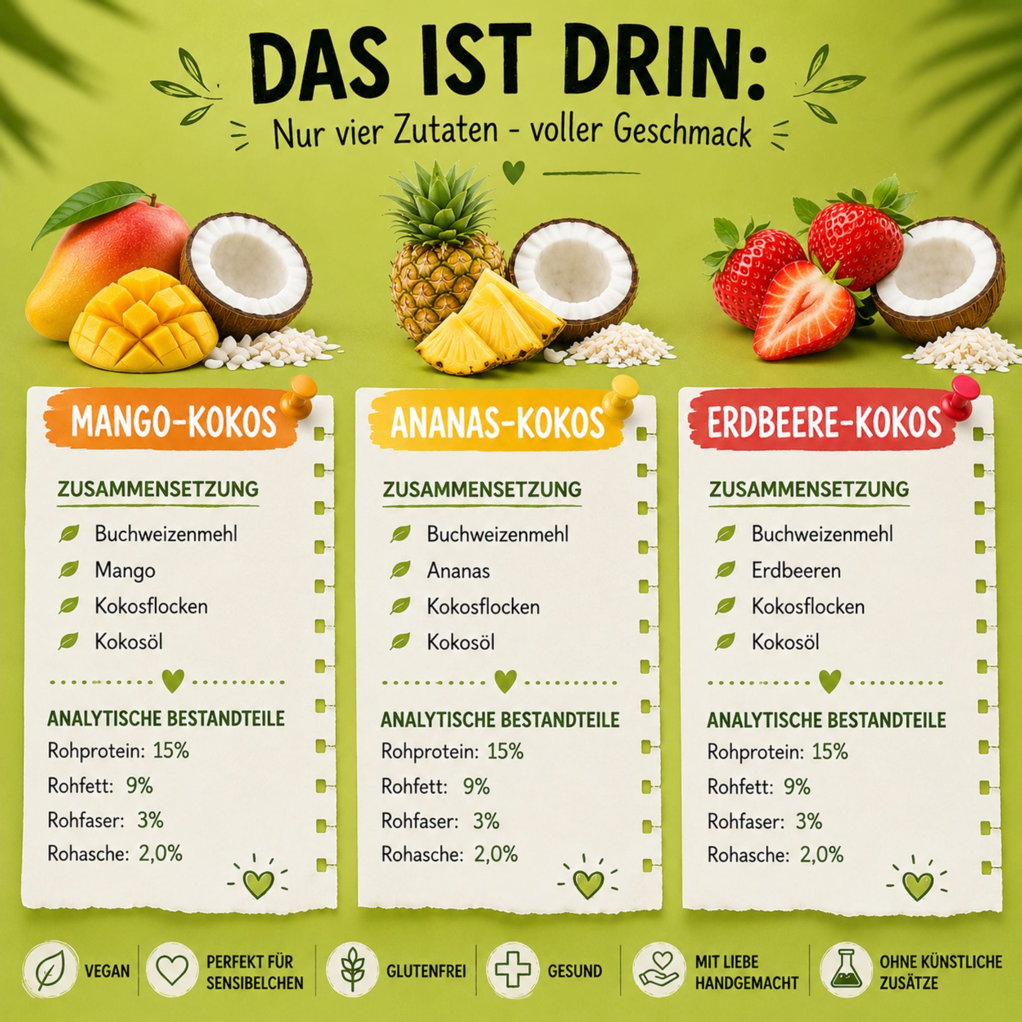 Fairtails Tropic Like It`s Hot- Vegane Hundeleckerli mit tropischen Früchten (100g)