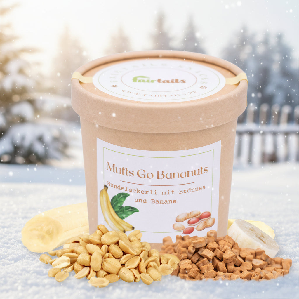 Vegane Hundeleckerli mit Banane und Erdnuss bei Fairtails