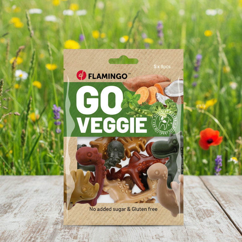 Flamingo Dinos - vegane Kausnacks bei Fairtails
