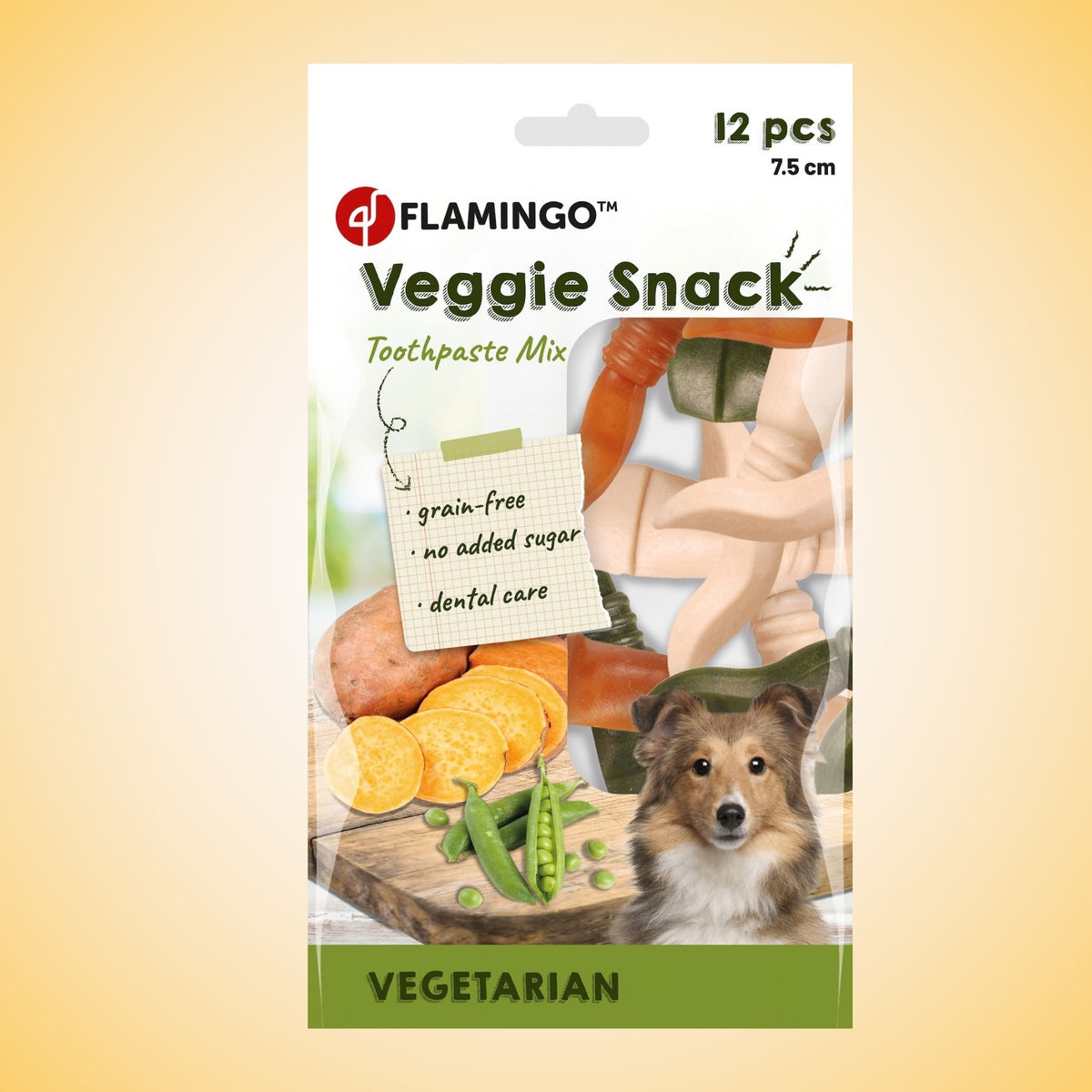 Flamingo Go Veggie Zahnpasta Sticks Small - vegane Kausticks (12 Stück/72g)
