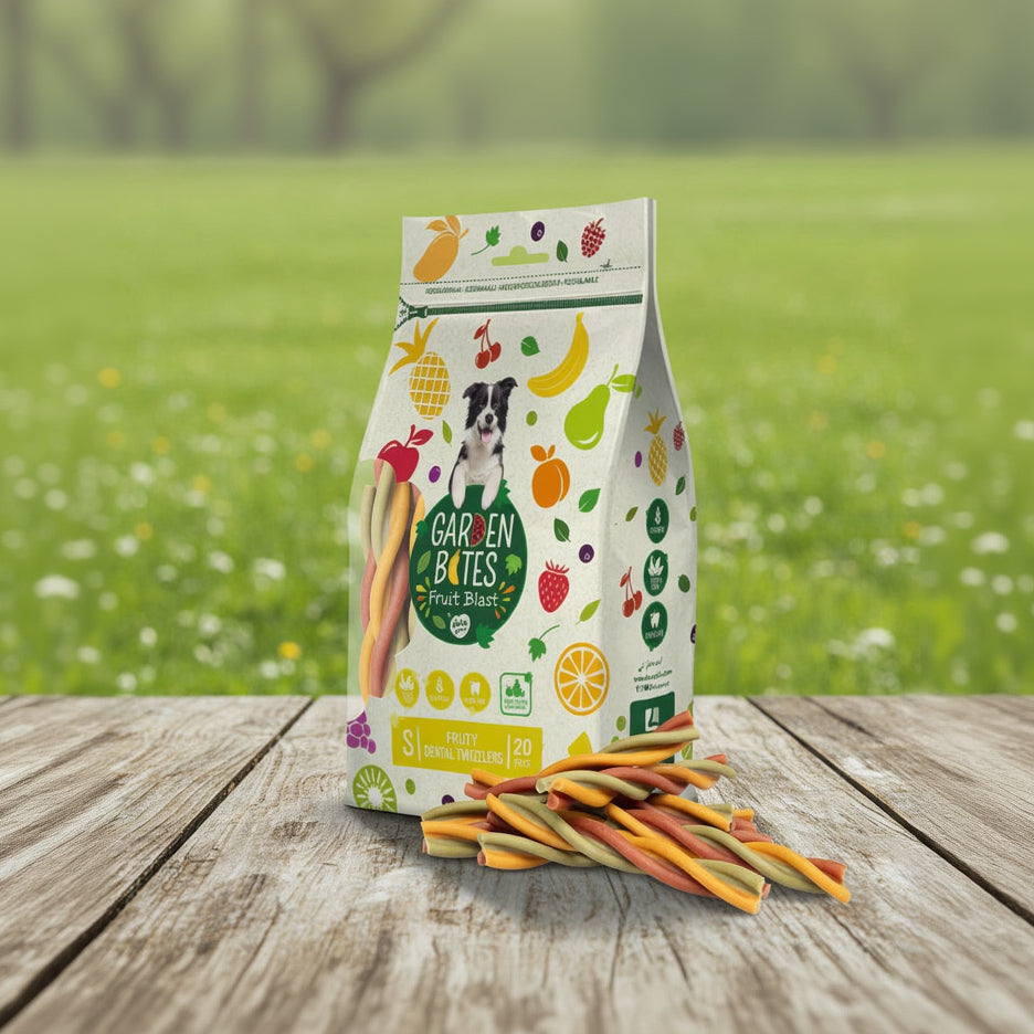 Garden Bites Fuity Twizzlers vegane Kausnacks Hund bei Fairtails