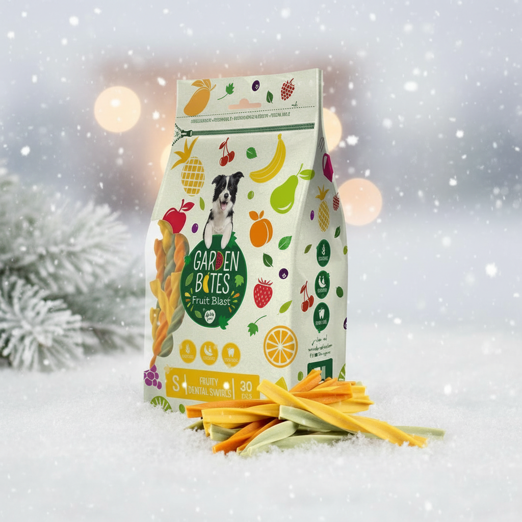 Garden Bites Fruity Dental Swirls Small - vegane fruchtige Kauartikel (30Stück/230g)