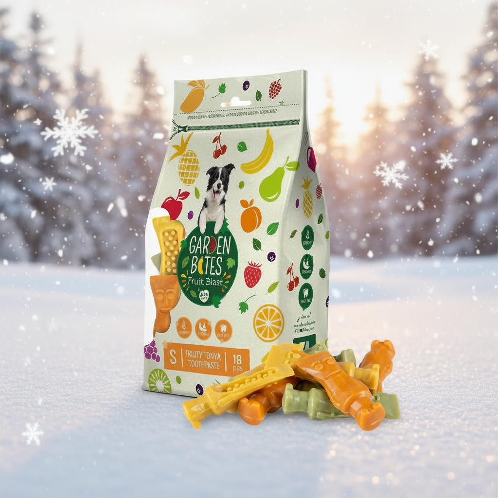 GARDEN BITES Fruity Tonya Toothpaste Large - fruchtiger, veganer Kausnack für Hunde (3Stück/270g)