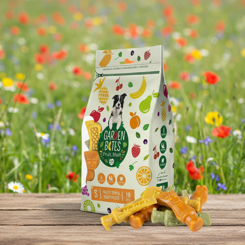 GARDEN BITES Fruity Tonya Toothpaste Large - fruchtiger, veganer Kausnack für Hunde (3Stück/270g)