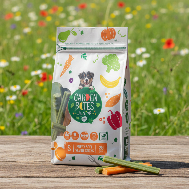 Garden Bites Soft Veggie Sticks Small - softe, vegane Kauartikel (28 Stück/210g)