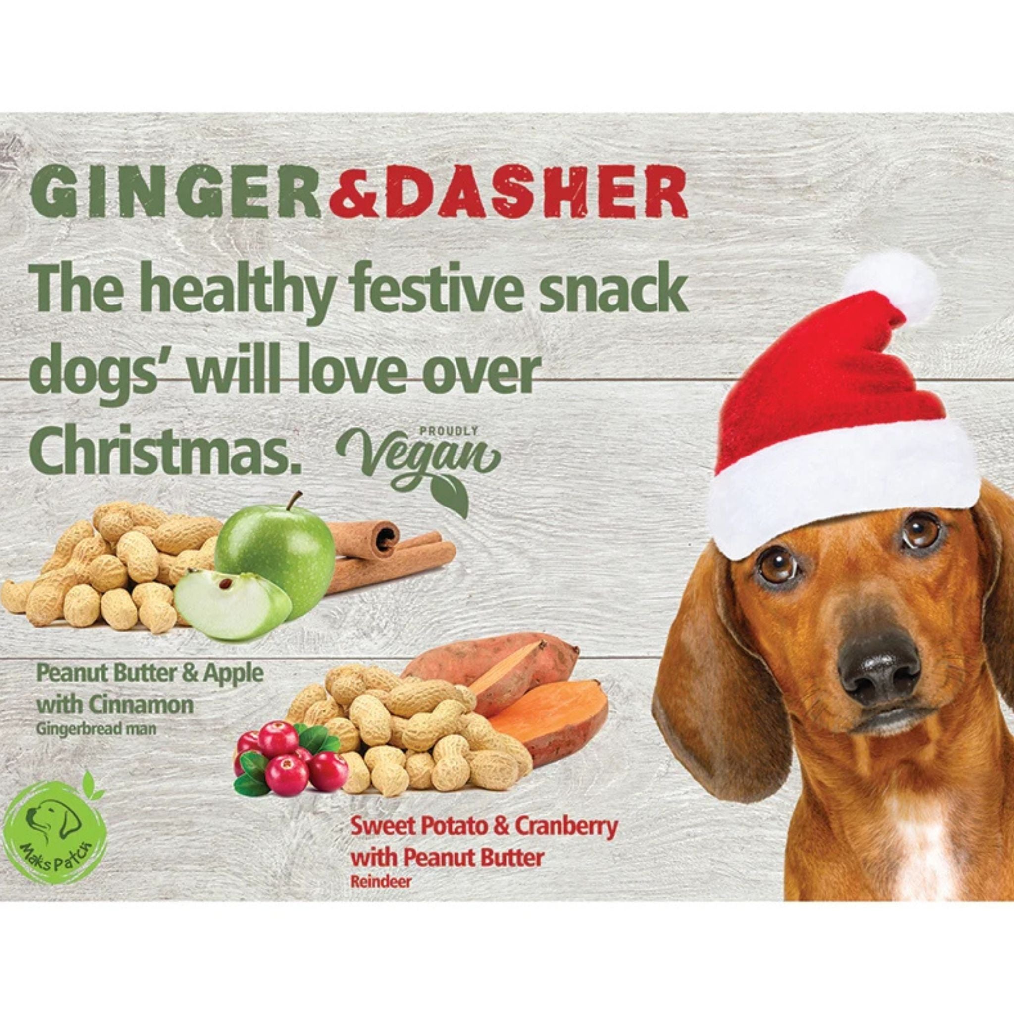 Rudolph & Gingy Small - vegane Weihnachtssnacks für Hunde