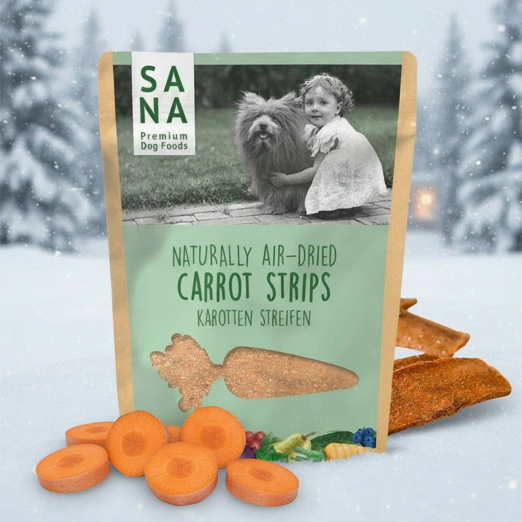 Sanadog Vegane Hundeleckerli - Veggie Kaustreifen Karotte