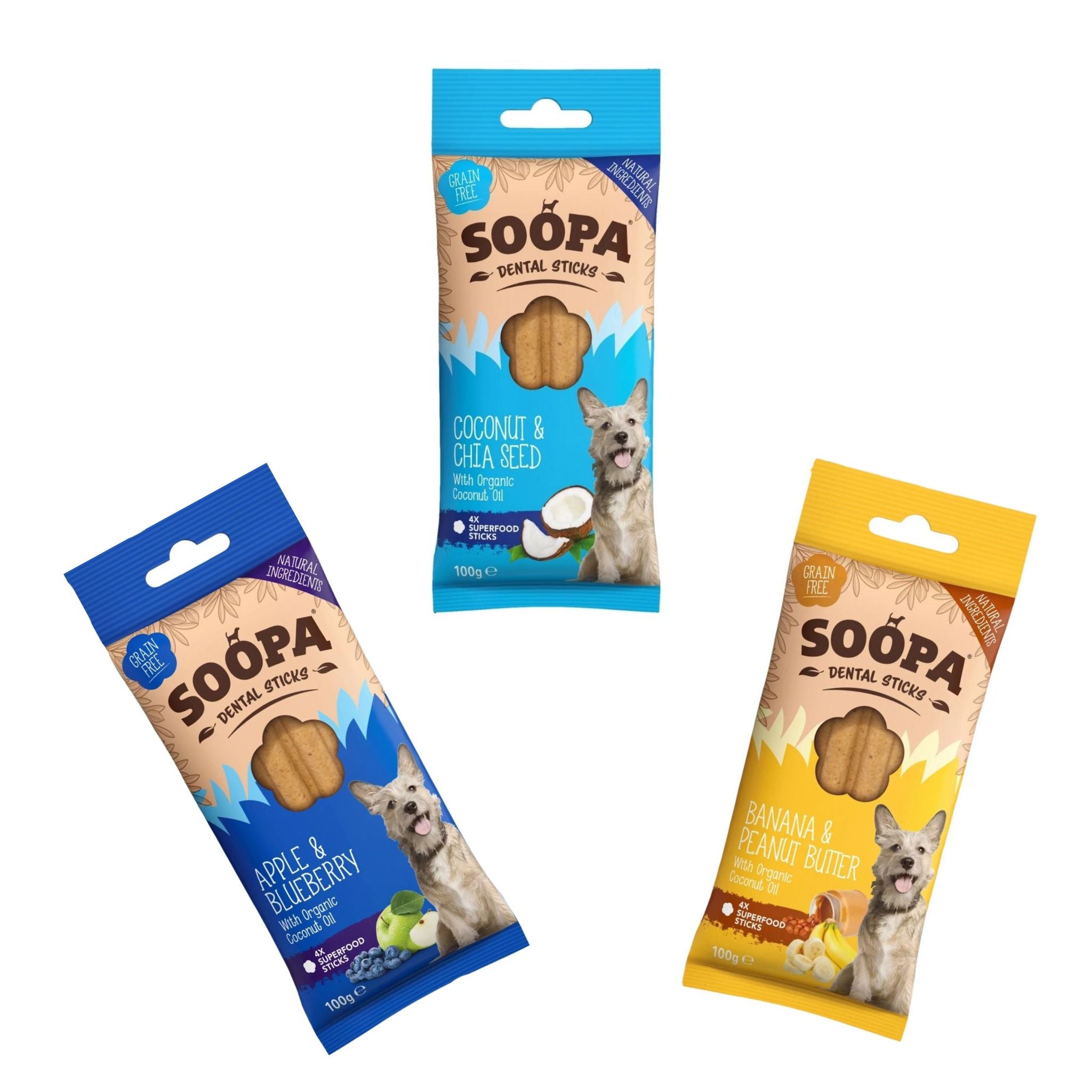 Soopa Dentals Bestseller Probierpaket - 3x Dental Sticks