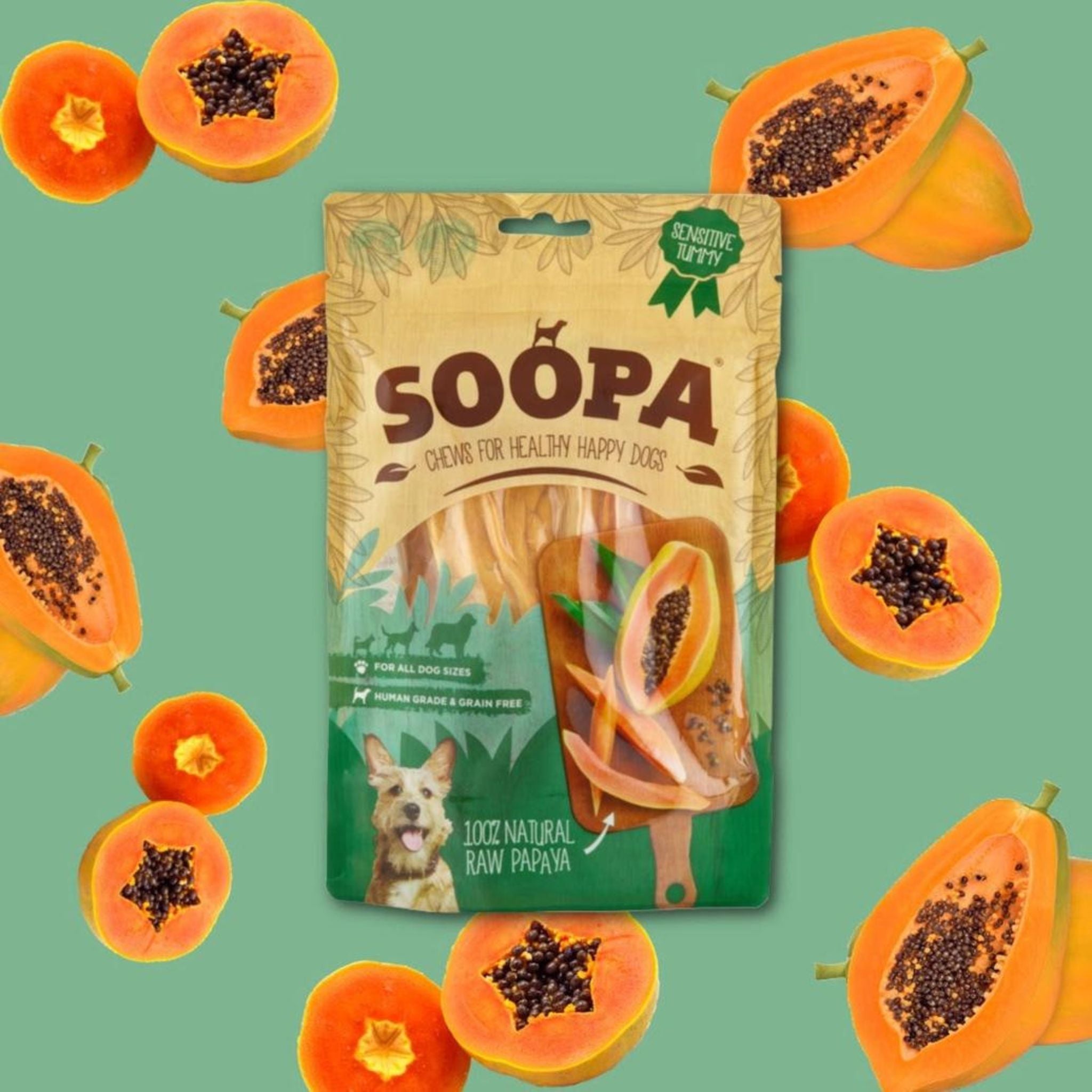 Soopa Healthy Chews- Papaya Streifen  bei Fairtails