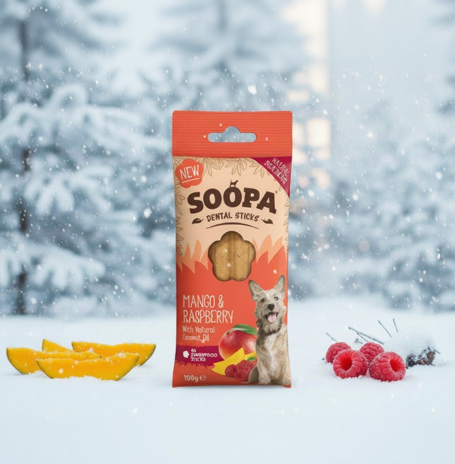 Soopa Pets Dental Sticks  mit Mango und Himbeere bei Fairtails