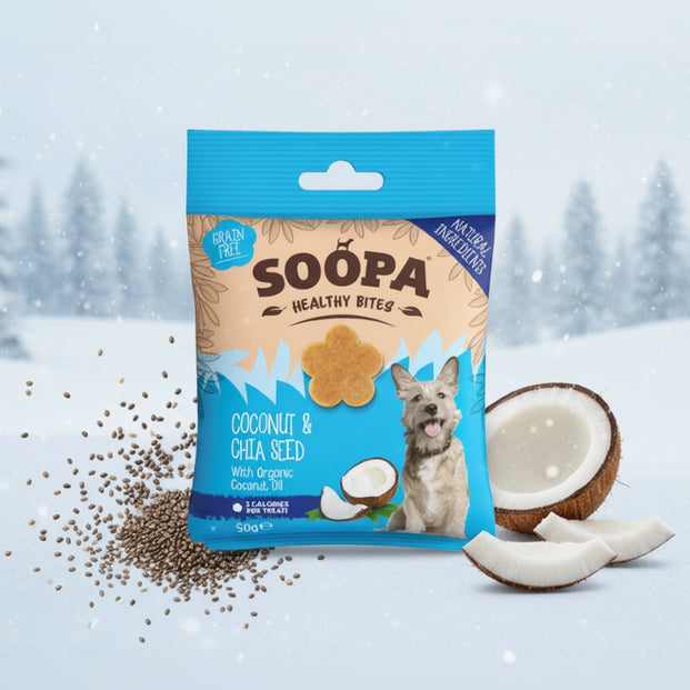 Soopa Pets Healthy Bites  - vegane Hundeleckerli mit Coconut & Chia Seed