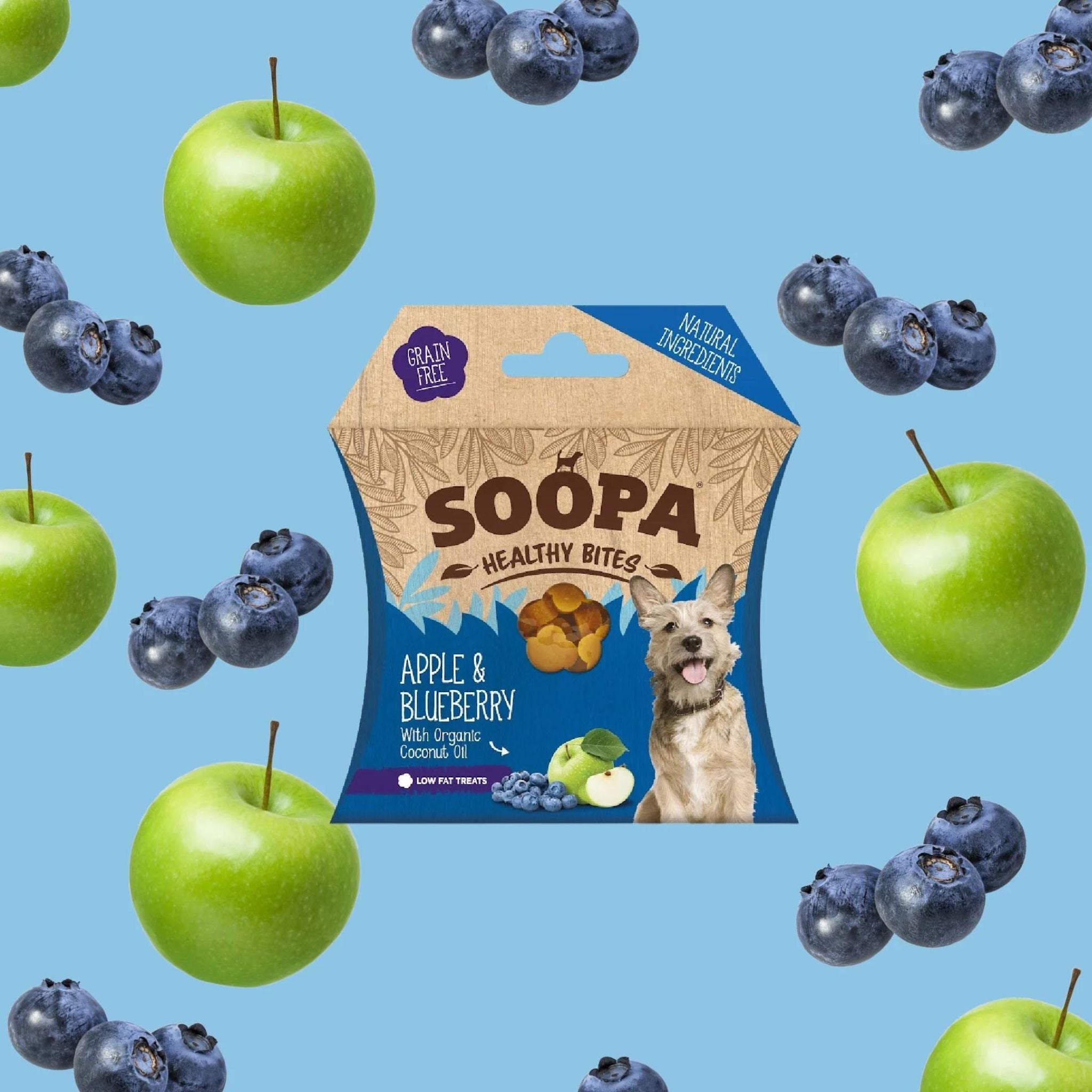 Soopa Pets vegane Hundeleckerli Apfel Blaubeere bei Fairtails