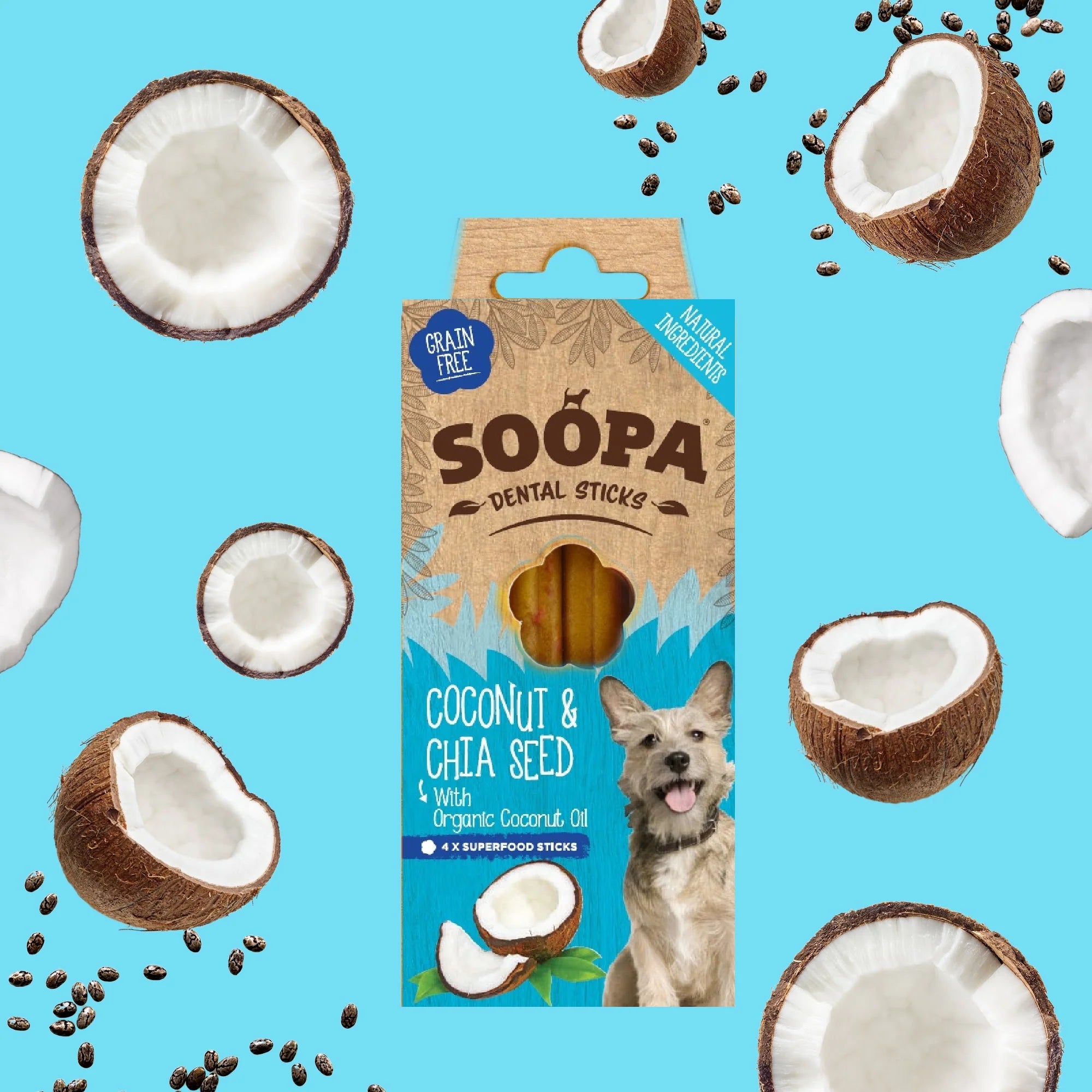 Soopa Pets Dental Sticks Coconut & Chia Seeds