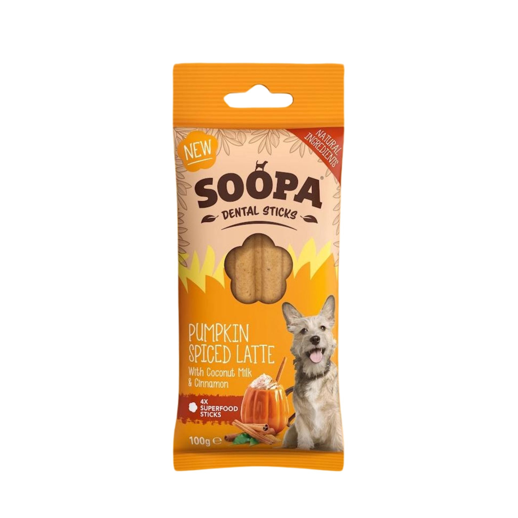 Soopa Pumpkin Spiced Latte Dental Sticks - limited Edition (100g)