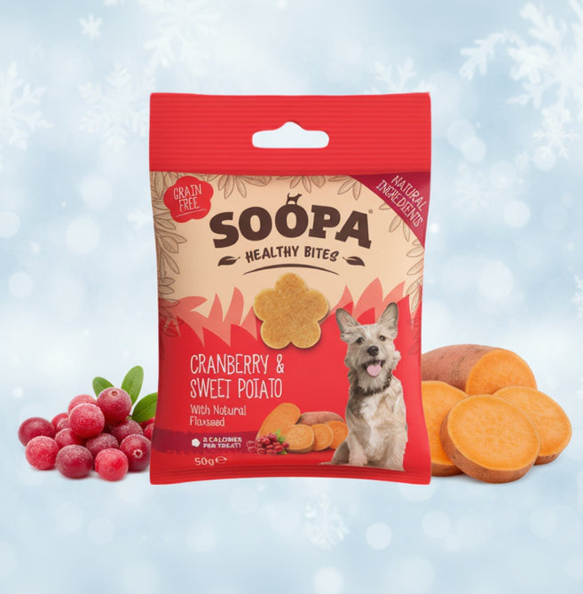 Soopa Pets Healthy Bites - vegane Hundeleckerli mit Cranberry & Süßkartoffel