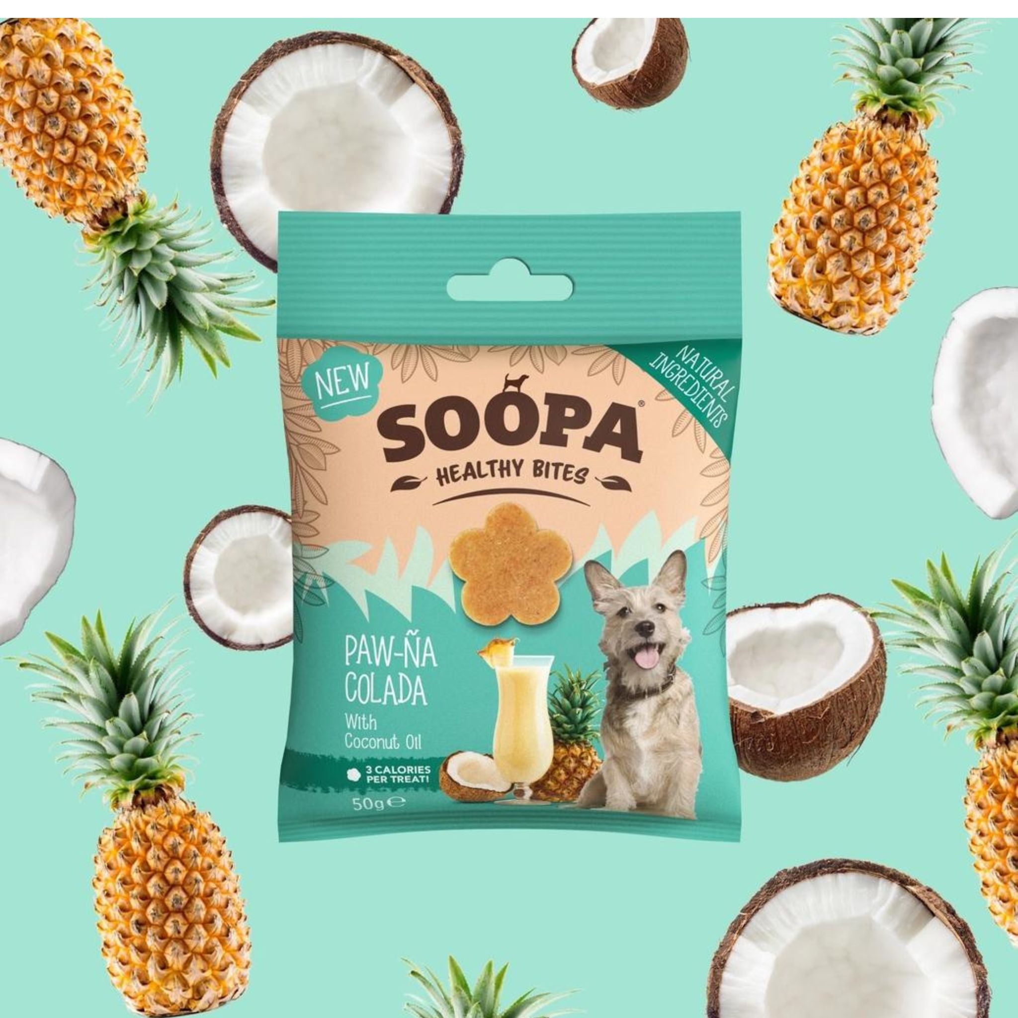 Soopa vegane Hundeleckerli mit Erdbeere Fairtails Paw-Na Colada