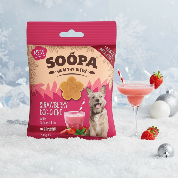 Soopa Pets Dog-Quiri Healthy Bites - vegane Hundeleckerli mit Erdbeere und Kokos(50g)